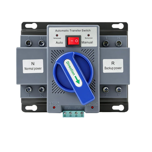 110V 63A Automatic Transfer Switch (ATS) for Home Generators - Dual Power Source Changeover with Auto/Manual Mode，Instant Changeover for Home/Commercial/RV/Backup Generator