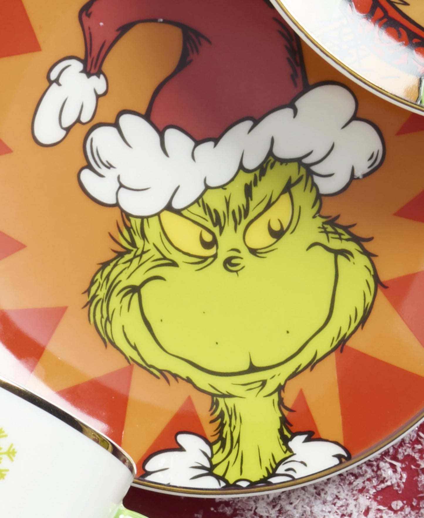 Lenox 898093 Merry Grinchmas Tidbit Plates, Service for 4, Assorted, Christmas Dishes, Dinnerware Set, Holiday