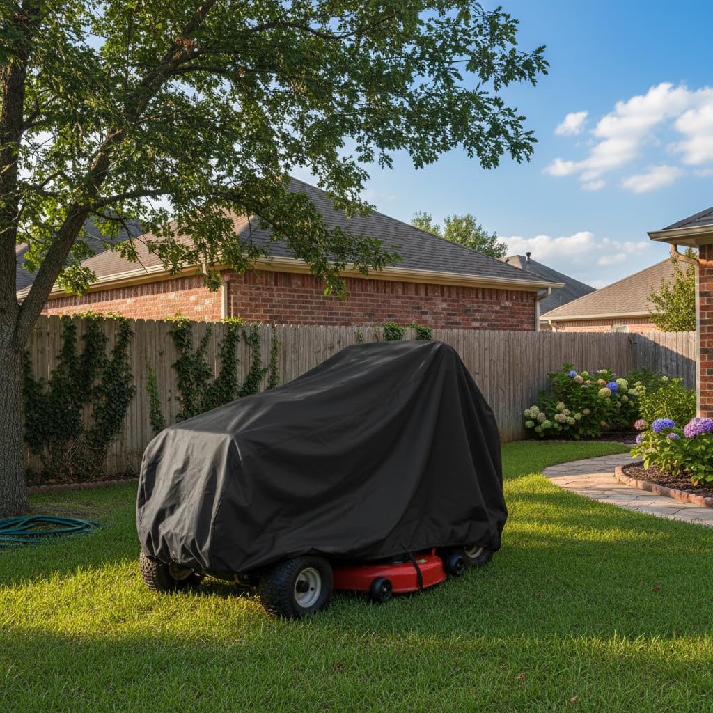Ailelan Lawn Mower Cover, Waterproof Tractor Cover Fits Decks up to 54", Heavy Duty 210D Polyester Oxford, Durable, UV, cub Tractor Cover Cover for Your Rider Garden Tractor, 72" L x 54" W x 46" H