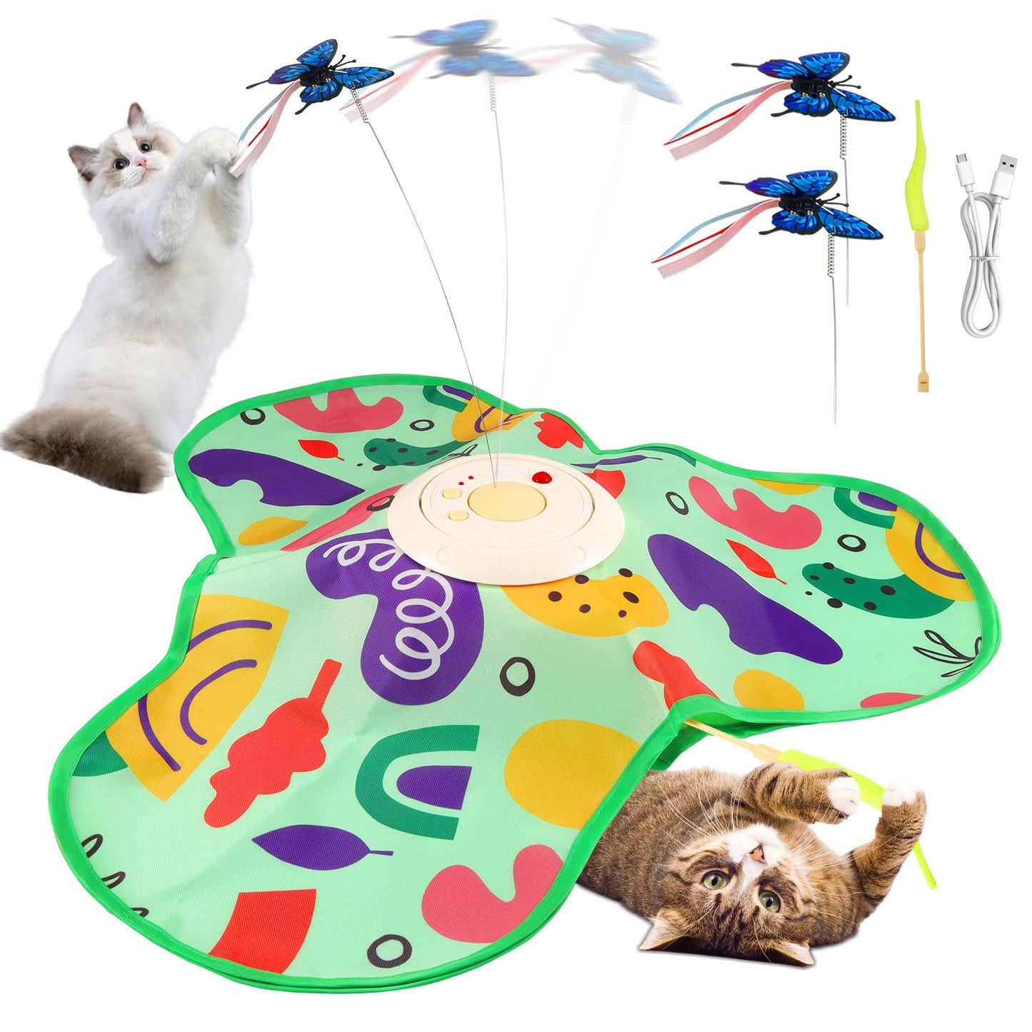 Interactive Cat Toy Hide and Seek Cat Toy USB Rechargeable，Cat Toy Hunting Cover, Intelligent Electric pet Game Cover Cat Exercise Toys for Indoor Bored Adult Cats
