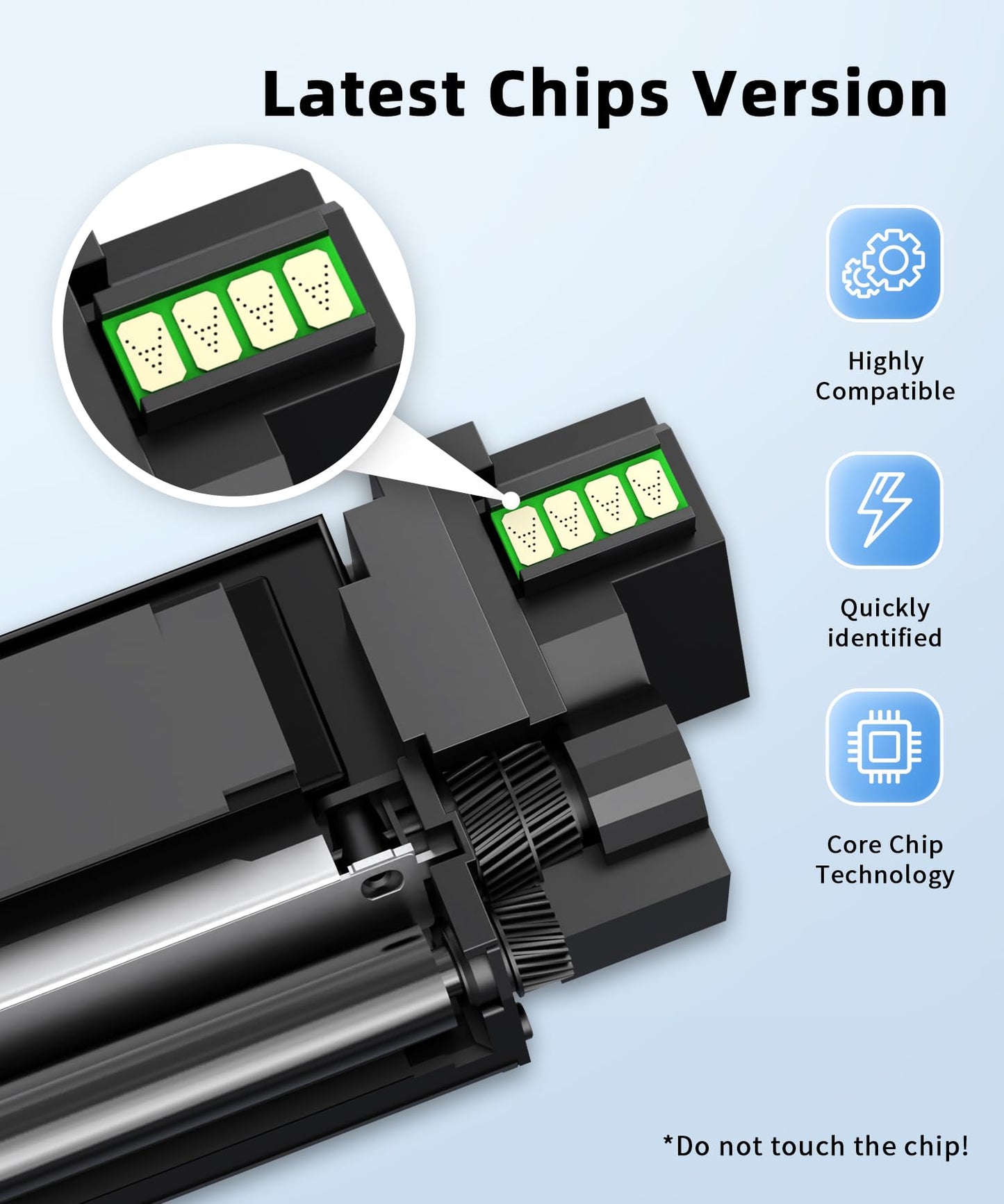 [with chip] TN227 Compatible Toner Cartridge Replacement for TN227 TN223 TN-227bk TN-223bk Work with MFC-L3770CDW MFC-L3710CW HL-L3270CDW HL-L3290CDW L3750CDW Printers (TN-227BK/C/M/Y,4 Pack)
