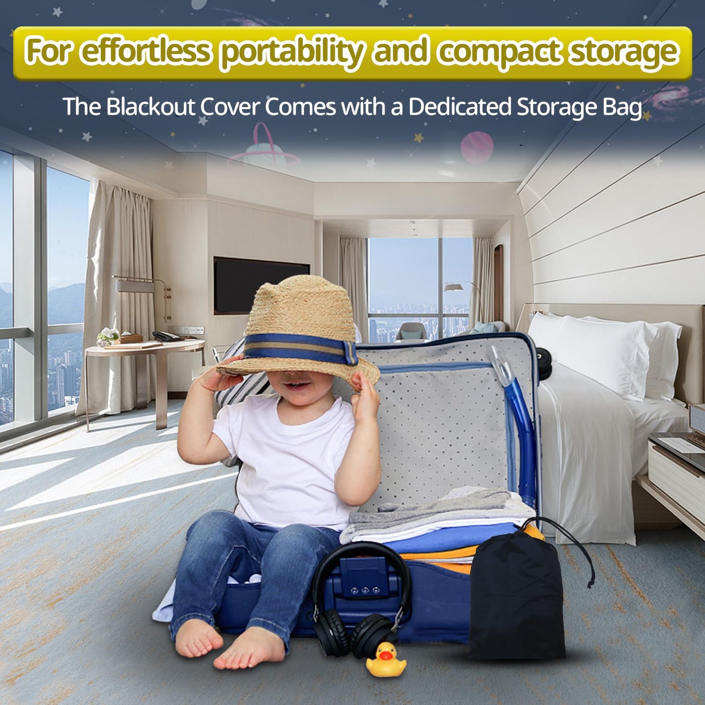 South to East Slumber Crib Blackout Cover, Portable Travel Crib Canopy Cover with Carry Bag, Breathable Sleeping Pod Shade for Playpen, Stretchy Netting Canopy Cover for Pack N Play Playard