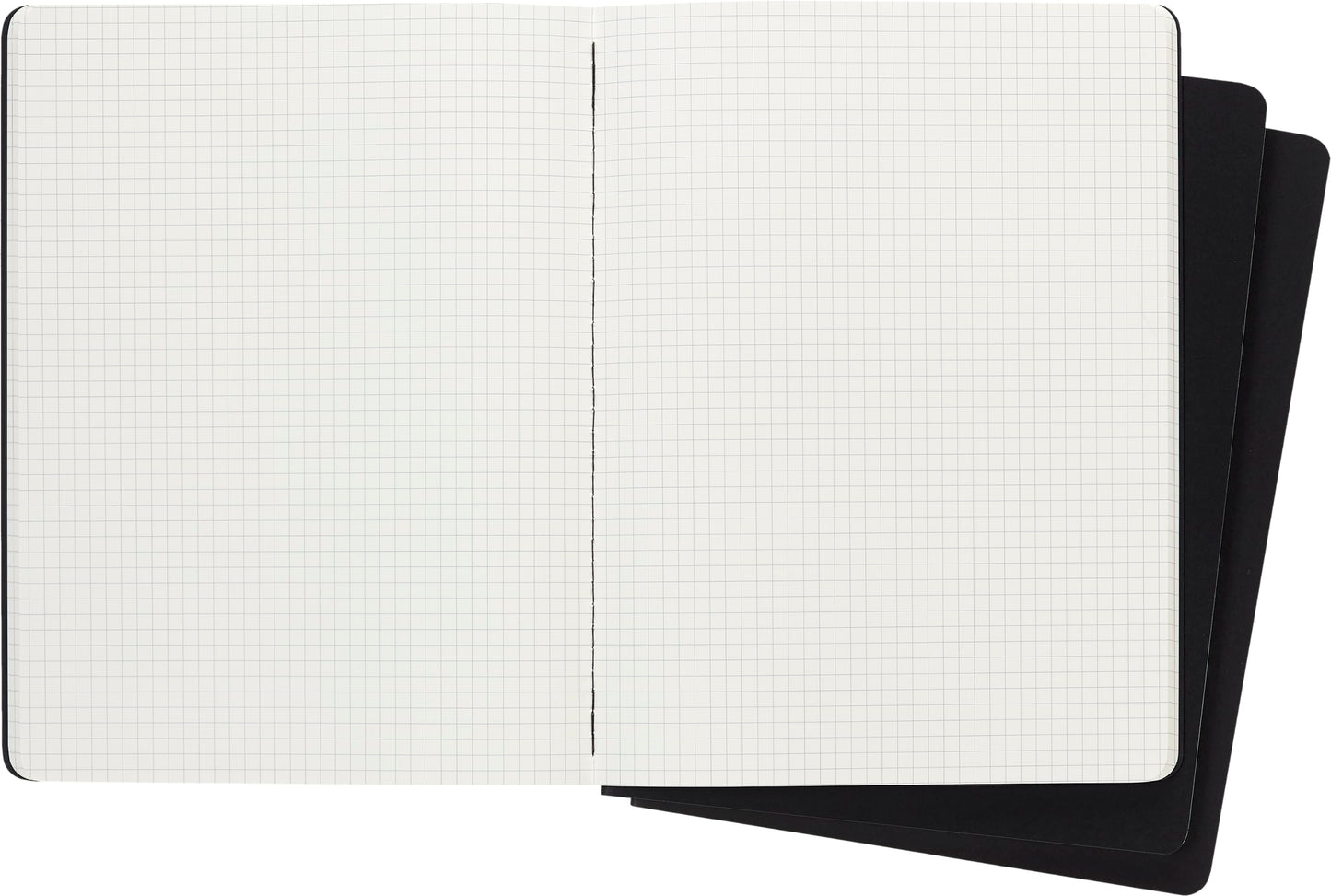 Moleskine Cahier Journal, Soft Cover, XL (7.5" x 9.5") Squared/Grid, Black, 120 Pages (Set of 3)
