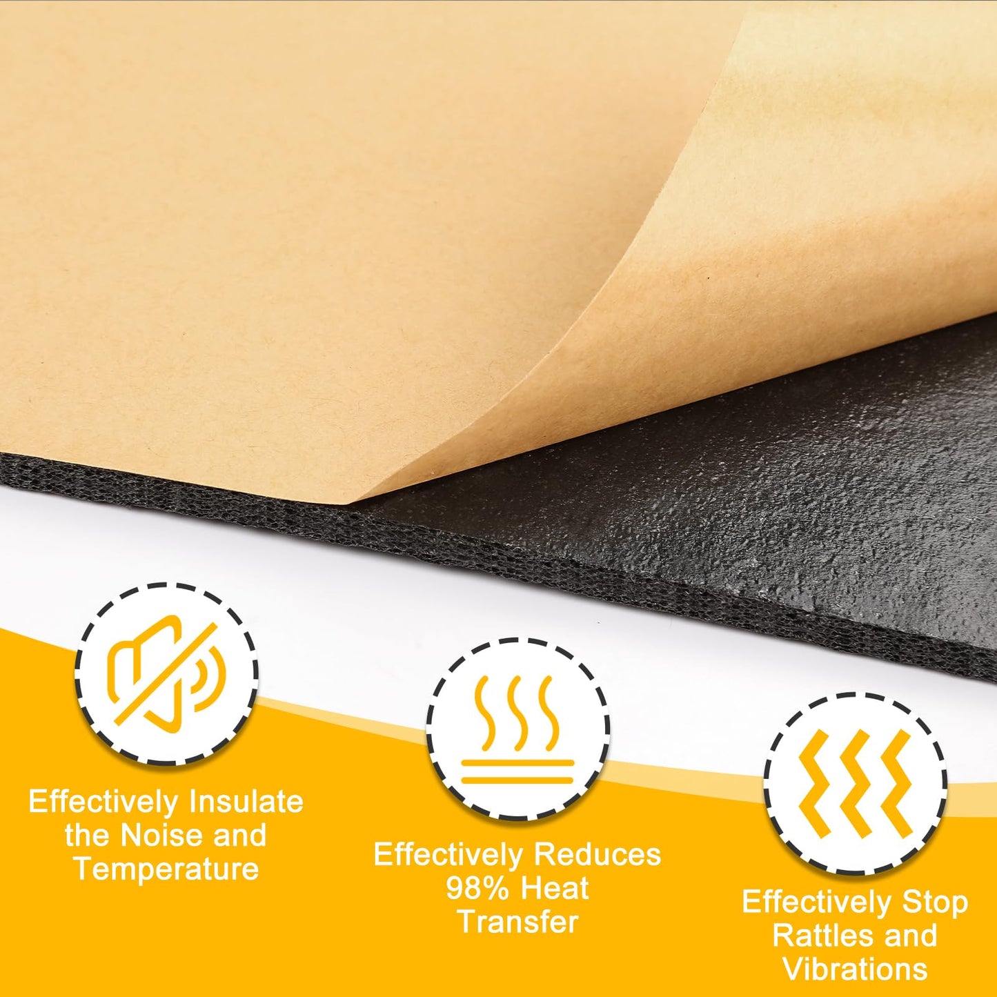 VOISEN Sound Deadener for Cars, 157 MIL (4 mm) 36 sqft Sound Deadening Mat,Car Sound Deadening Closed Cell Foam & Heat Insulation Mat - PE Foam Sound Deadener Material & Heat Barrier