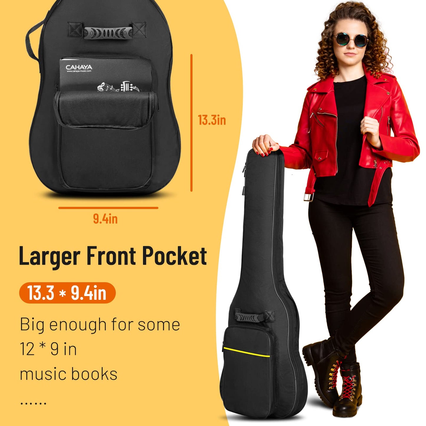 CAHAYA Guitar Bag Gig Bag Padded Backpack Oxford Cloth Water-Resistant with Large Pockets for Guitars (Electric Guitar Bag)
