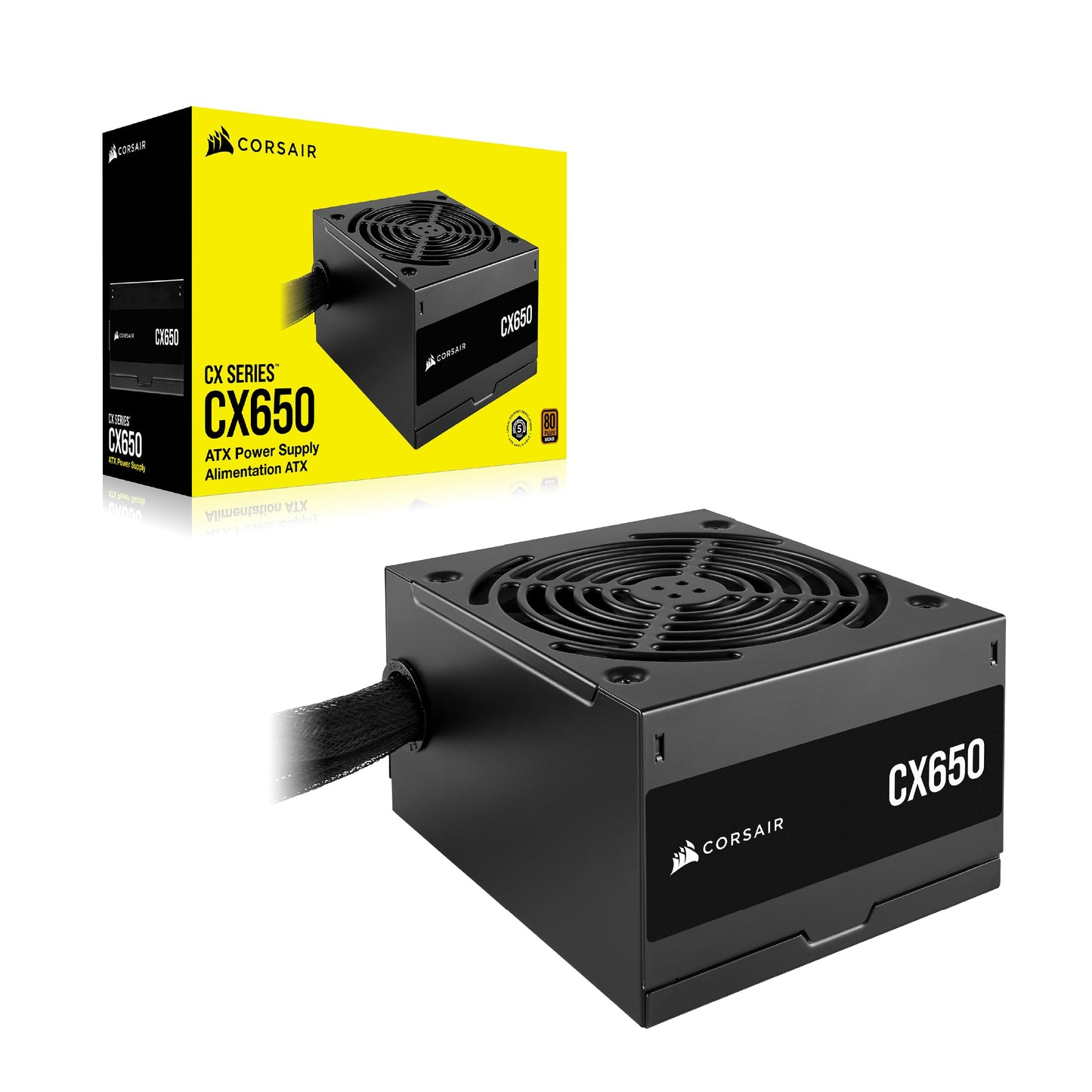 CORSAIR CX650 80 Plus Bronze Non Modular Low-Noise ATX 650 Watt Power Supply - NA - Black