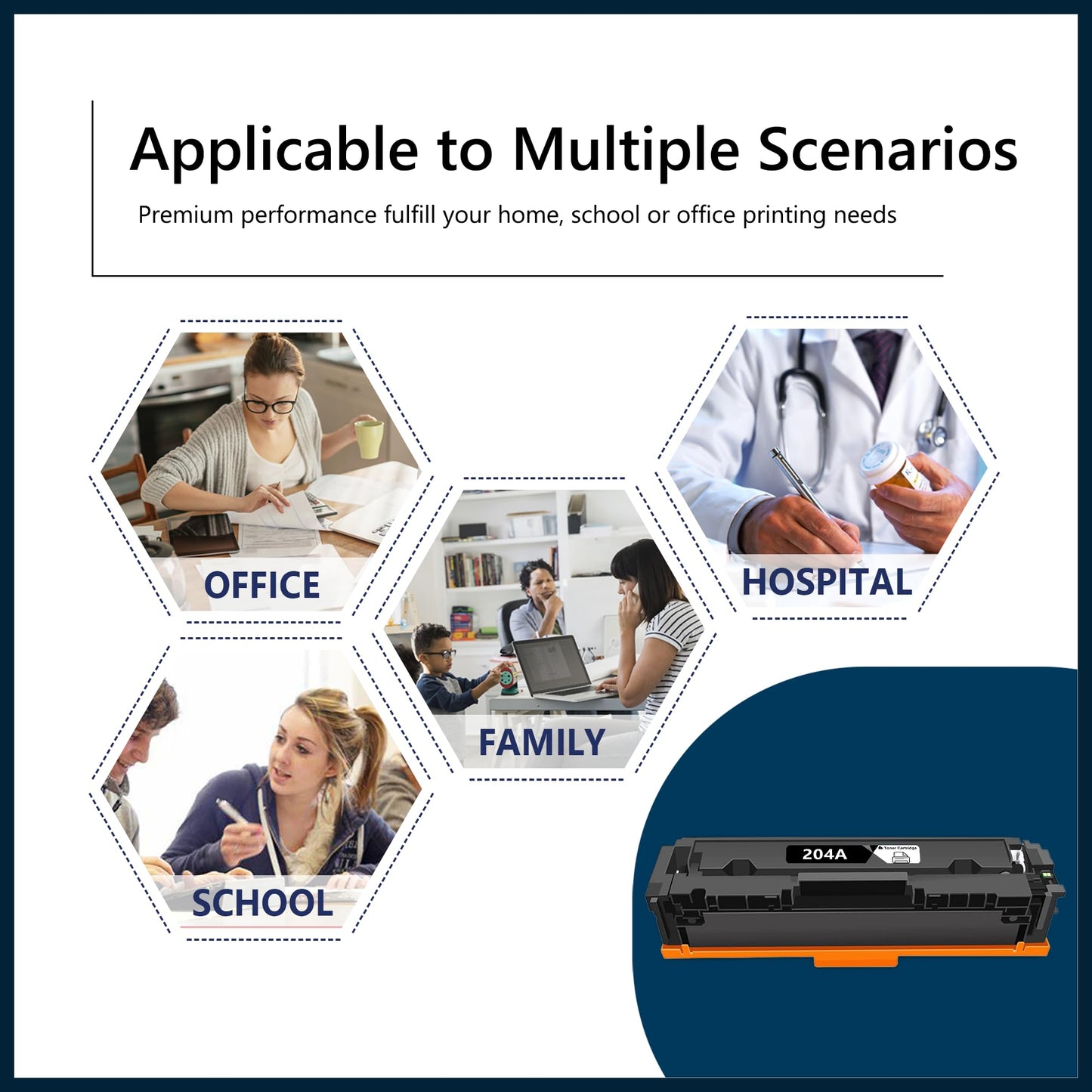 204A Toner Cartridges 4 Pack Replacement for HP 204A Toner CF510A CF511A CF512A CF513A Color Pro M154a M154nw Pro MFP M180n M181fw M181fdw M180nw Printer Ink (Black, Cyan, Magenta, Yellow)