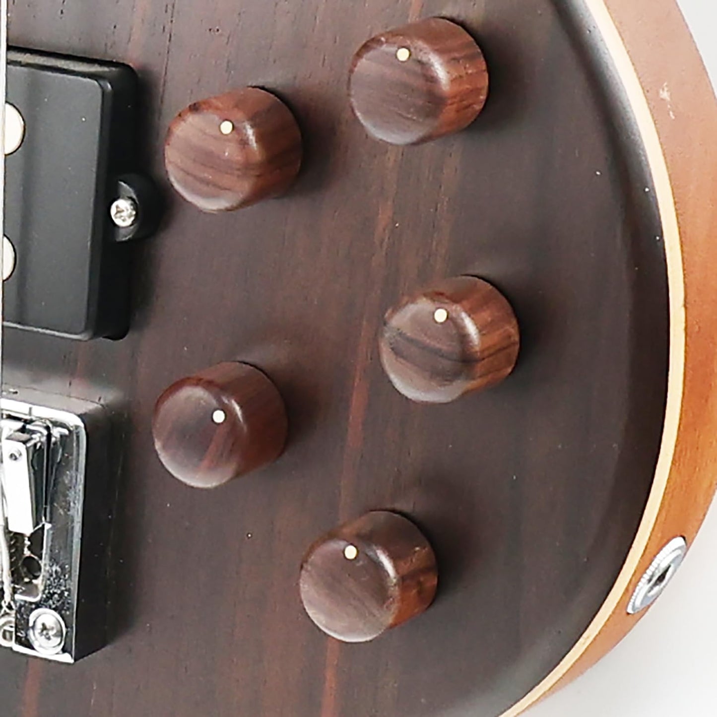 OVSAL 4PCS Rose Wood Guitar Volume Tone Knobs with 6mm（15/64"） Brass Hole Electric Bass Guitar Control Knobs for Strat Telecaster Jazz Les Paul Replacement Parts
