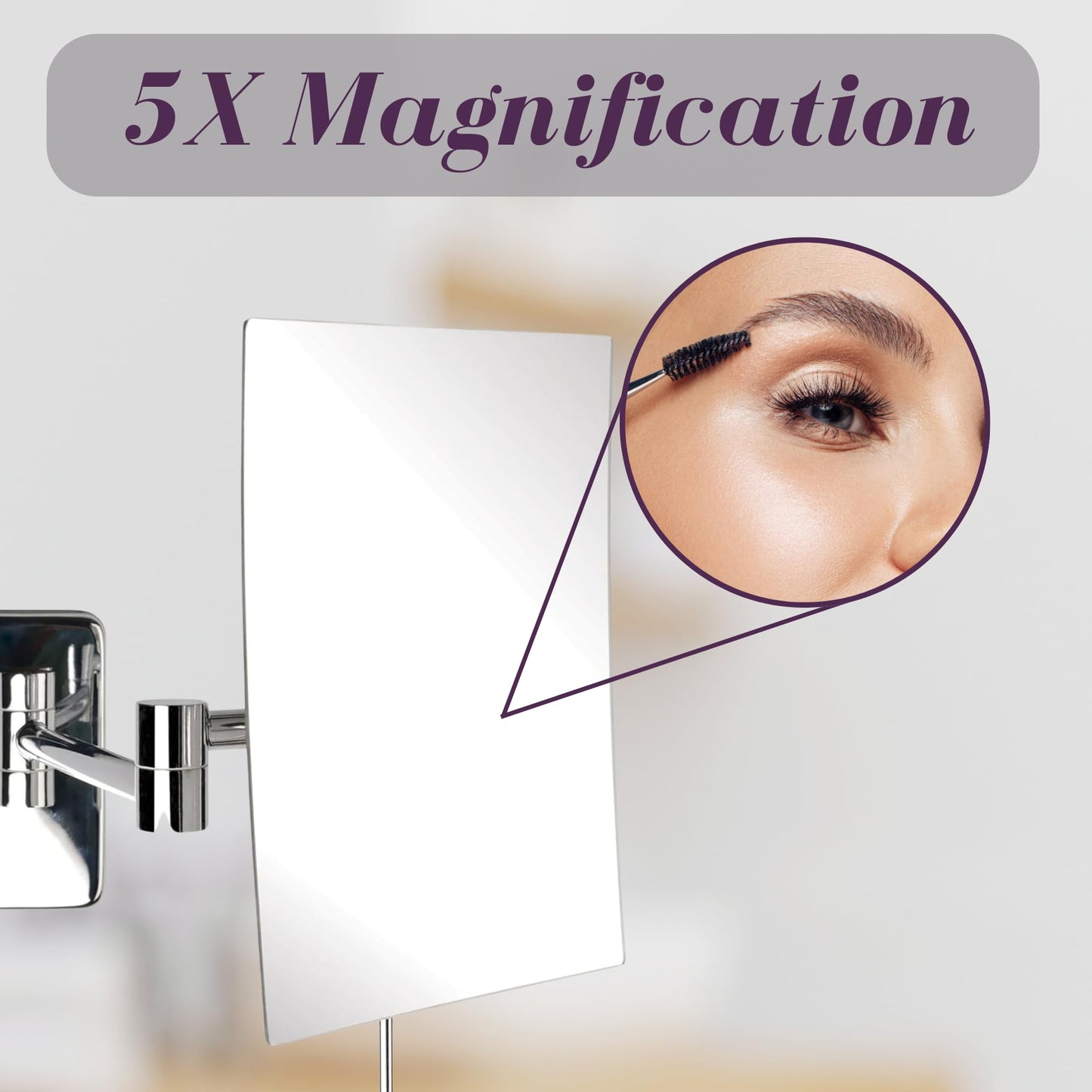 Jerdon JRT695C 6.5-Inch by 8.75-Inch Wall Mount Rectangular Makeup Mirror, Chrome Finish