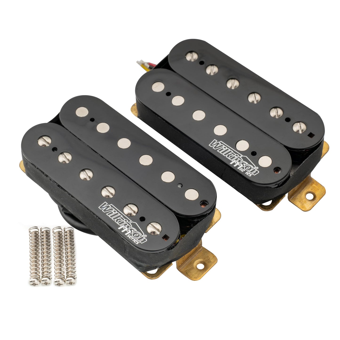 Wilkinson Vintage Classic Alnico 5 Overwound Open Style Humbucker Pickups Set for Electric Guitar, Black