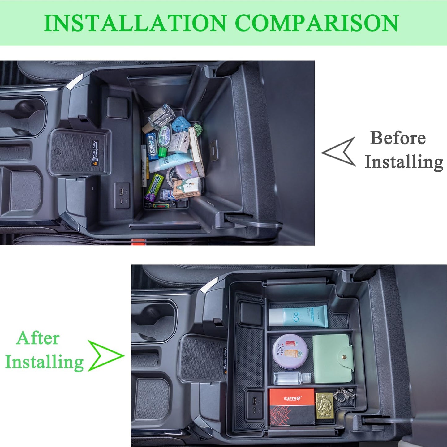 PIMCAR Full Center Console Organizer for 2023-2026 Refreshed Chevy Silverado/GMC Sierra 1500, 2024-2026 Silverado/Sierra 2500HD 3500HD (Full Console w/Bucket Seats ONLY)