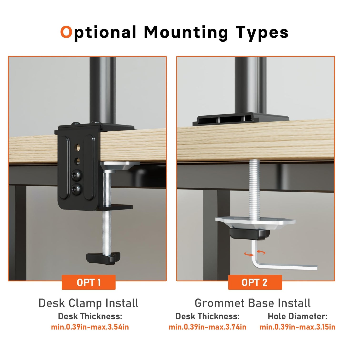 Redbat Laptop Arm for Laptop/Notebook up to 17 inch, Height Adjustable Laptop Arm for Desk Weight up to 22lbs, Laptop Mount with 2 Mounting Options, VESA 75/100 for Monitor 13-32 inch, Black