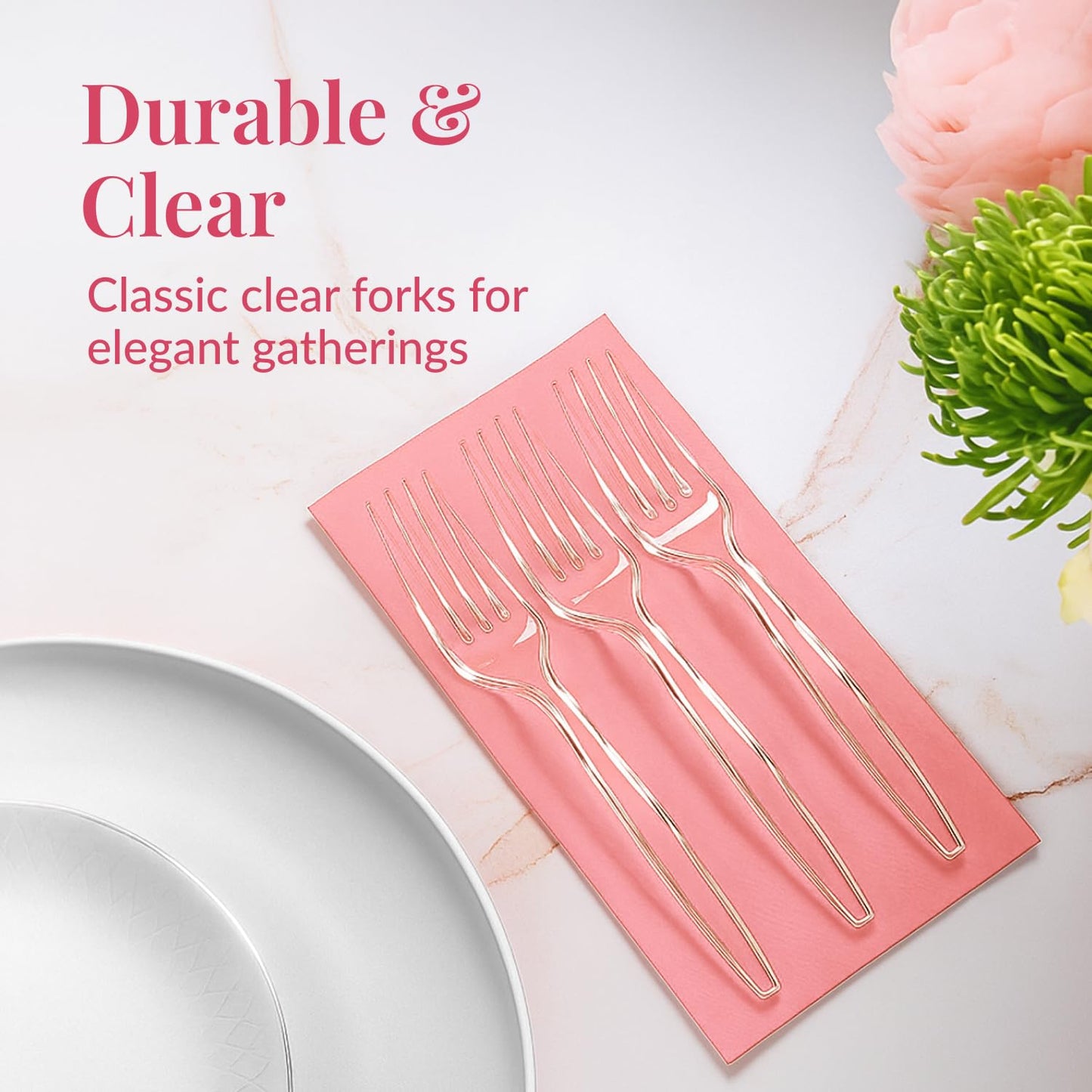 Prestee 500 Clear Plastic Forks