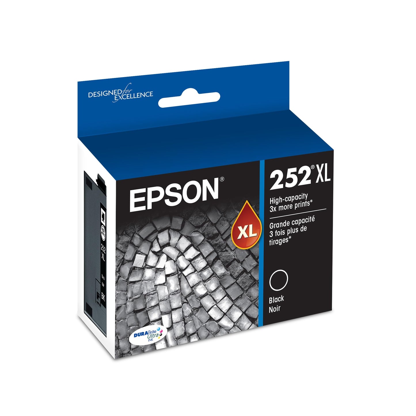EPSON 252 DURABrite Ultra Ink High Capacity Black Cartridge (T252XL120-S) Works with Workforce WF-3620, 3640, 7110, 7610, 7620, 7710, 7720, 7210