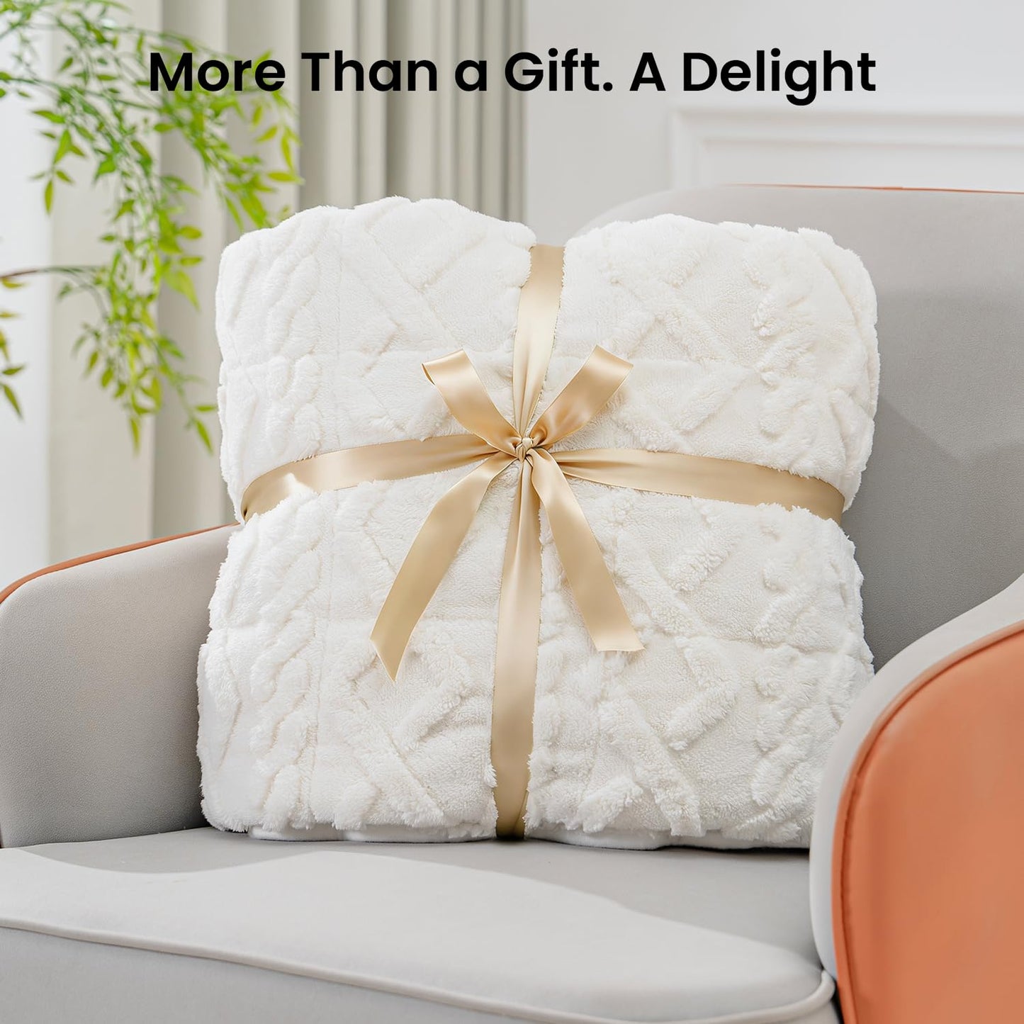 Weighted Blanket for Adults 15lbs, Drewin Soft and Thick Jacquard Sherpa Heavy Blanket for Calming and Relax, Dual Sided Ultra Soft Fuzzy Throw Blanket with Ceramic Beads, 60 x 80 inches, Cream White
