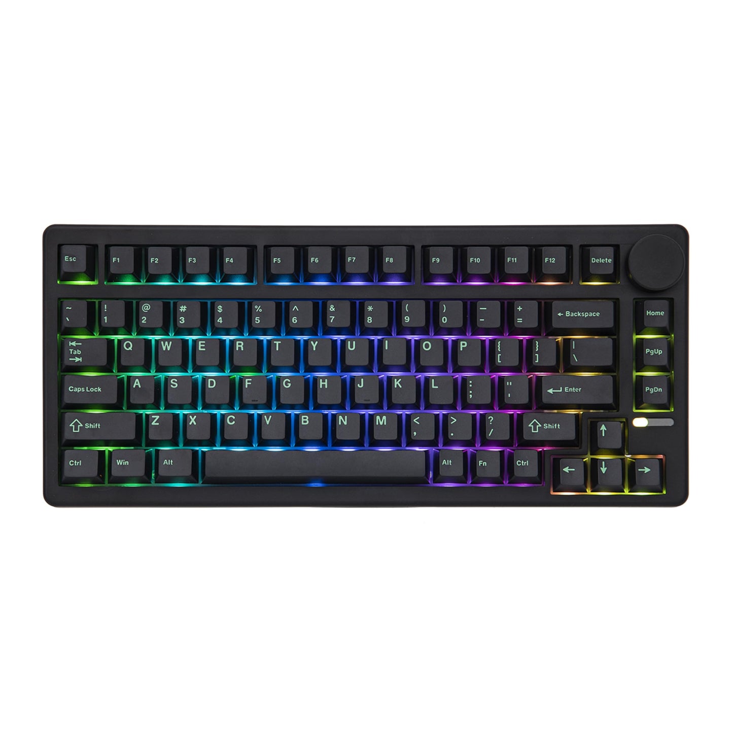 EPOMAKER QK81 75% Wireless Mechanical Gaming Keyboard, QMK/VIA Programmable and Hot-Swappable, 81 Keys with Metal Knob, 2.4Ghz/BT/USB, Creamy Gasket-Mount, RGB Backlight (Black, Wisteria Switch)
