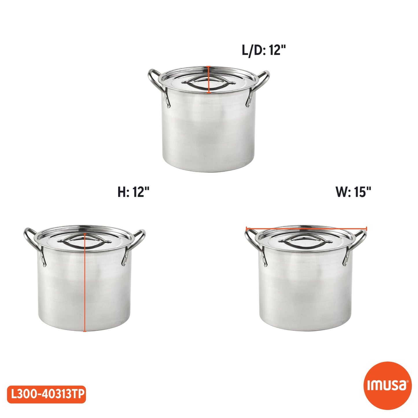 IMUSA Stainless Steel Stock Pot with Lid, 20 Quart, Silver