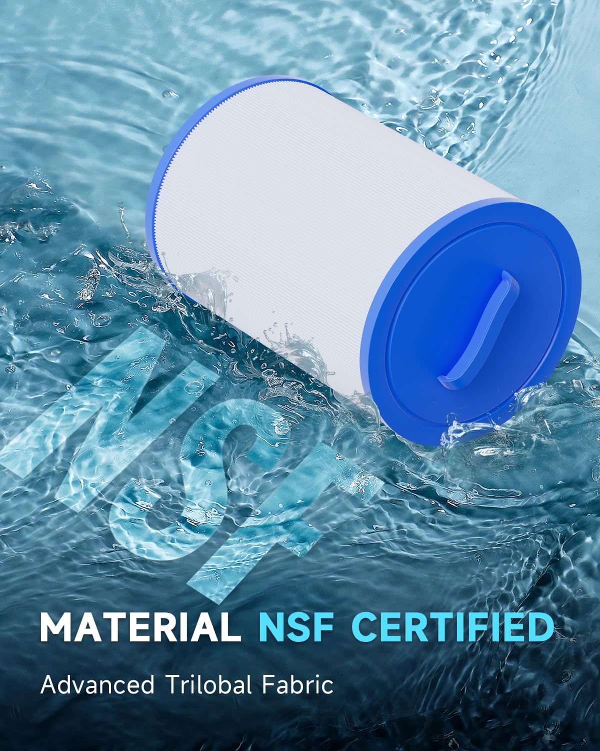 AQUALTRA Spa Filter Replacement Compatible with PWW50P3(1 1/2" Coarse Thread), 6CH-940, FC-0359, Waterways 817-0050, 7 5/8" x 6" Screw in SAE Thread Hot Tub Filter 2 Pack