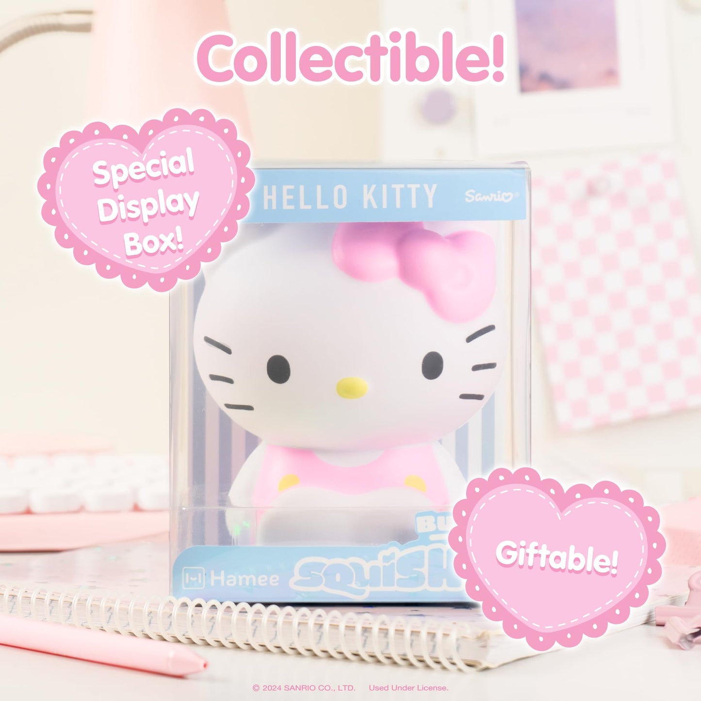 Hamee SquiSHU Buddy Hello Kitty and Friends Hello Kitty, Cute Birthday Gift, Official Merchandise, Toys for Kids & Adult, Model Squishy for Collectors