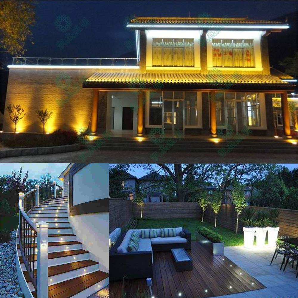 YZGWZLD LED Deck Lights Kit, 10pack Φ1.18 1W IP67 Waterproof 12V Low Voltage Recessed Step Stair Warm White LED Lighting for Yard,Garden,Entryways,Basement