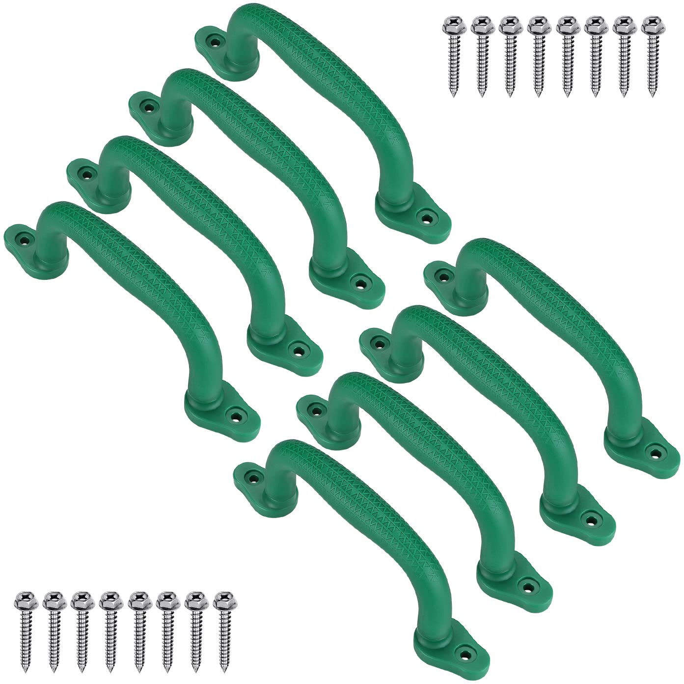 Dolibest 4 x Climbing Handles, 18 cm Child Safety Hand Grips for Climbing Walls/Play House/Playground/Bunk Bed, Indoor/Outdoor Green