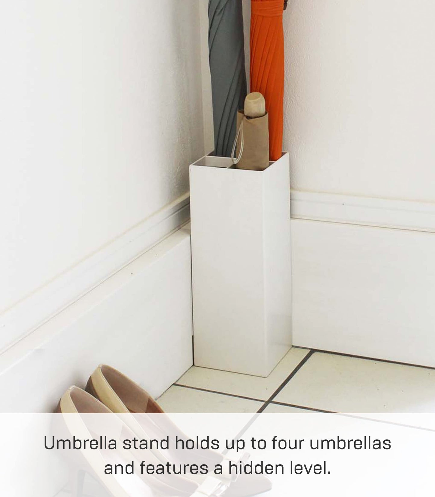 YAMAZAKI home Smart Umbrella Stand, White