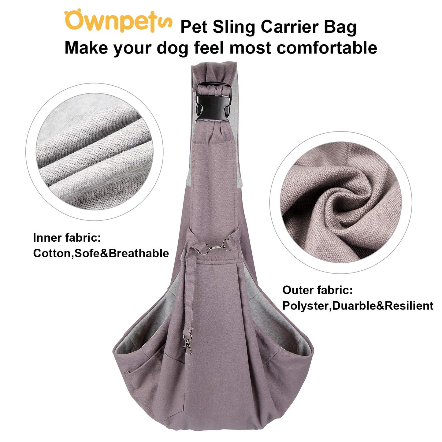 AGPTEK Dog Carrier Shoulder Bag, Dog and Cat Sling Carrier, Hand Free Dog Carrier Sling, Secure Pet Carrier Bag, Larger to Fit Medium Dogs and Cats, Maximum Load 13 kg