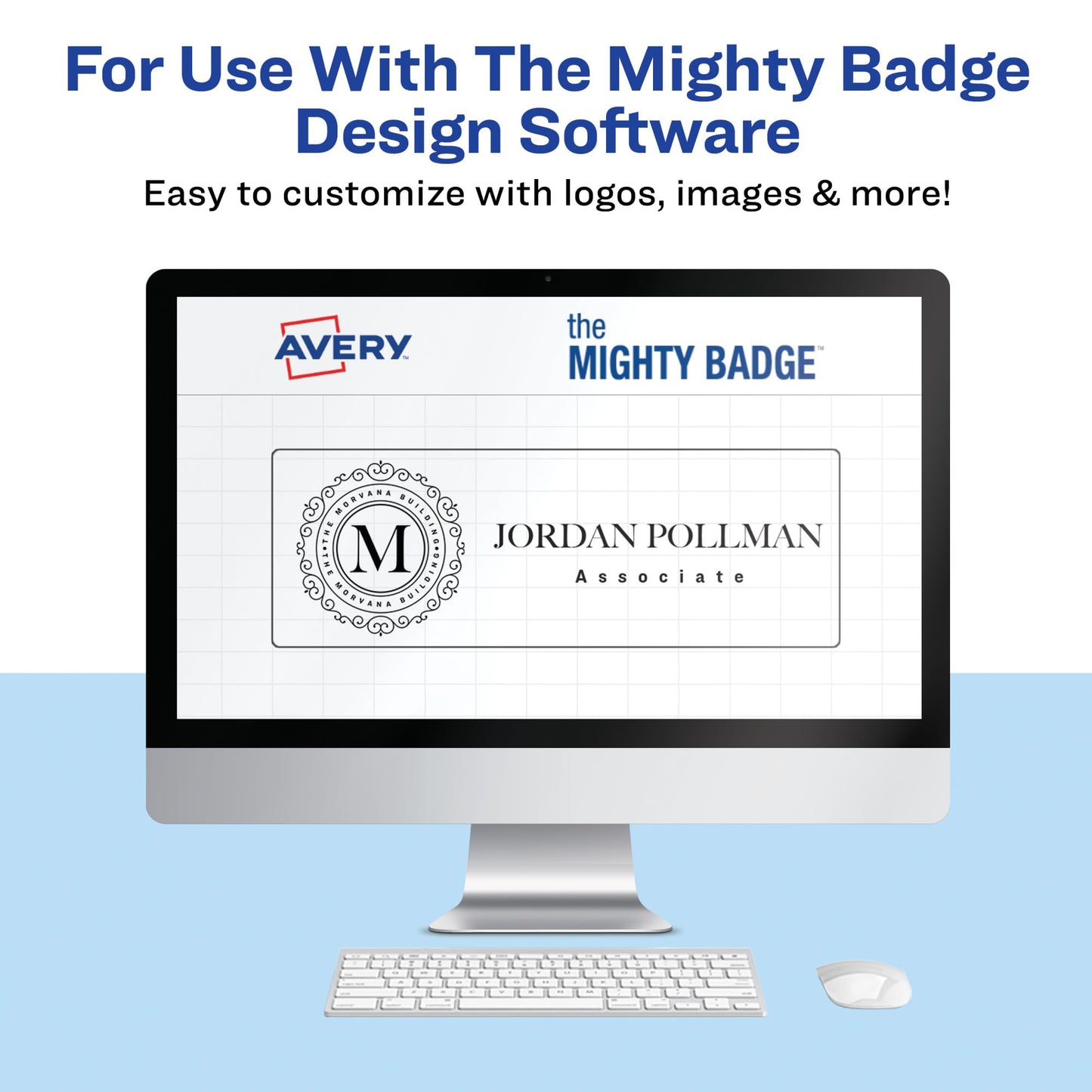 The Mighty Badge Insert Refills, 1" x 3", Clear, Laser