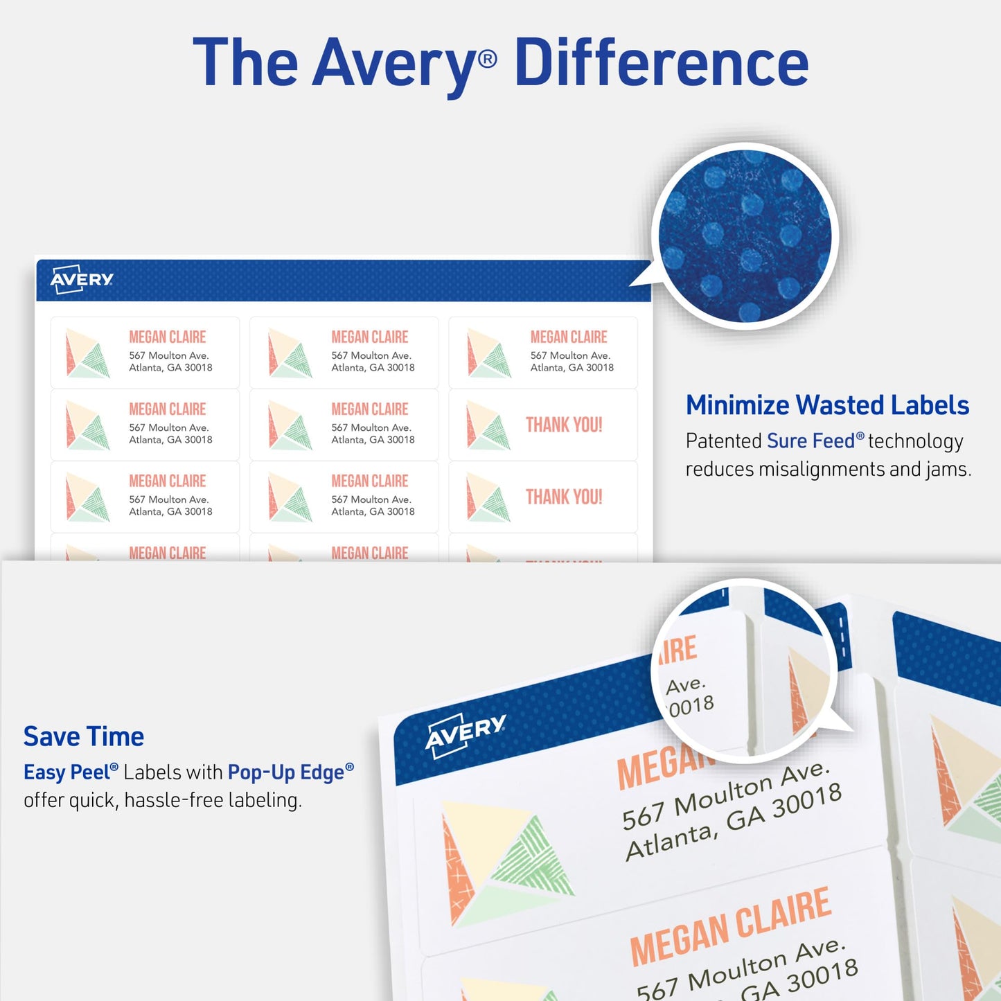 Avery Easy Peel Address Labels for Laser Printers , 1" x 2-5/8", Case Pack of 5 (5260)