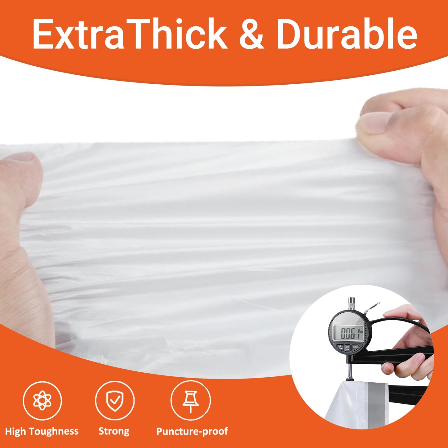 2.6 Gallon 200 Count Heavy Duty Trash Bags | Reinforced Drawstring Garbage Liners Tear & Leak Resistant PERFECT FIT & GRAND SAVE!