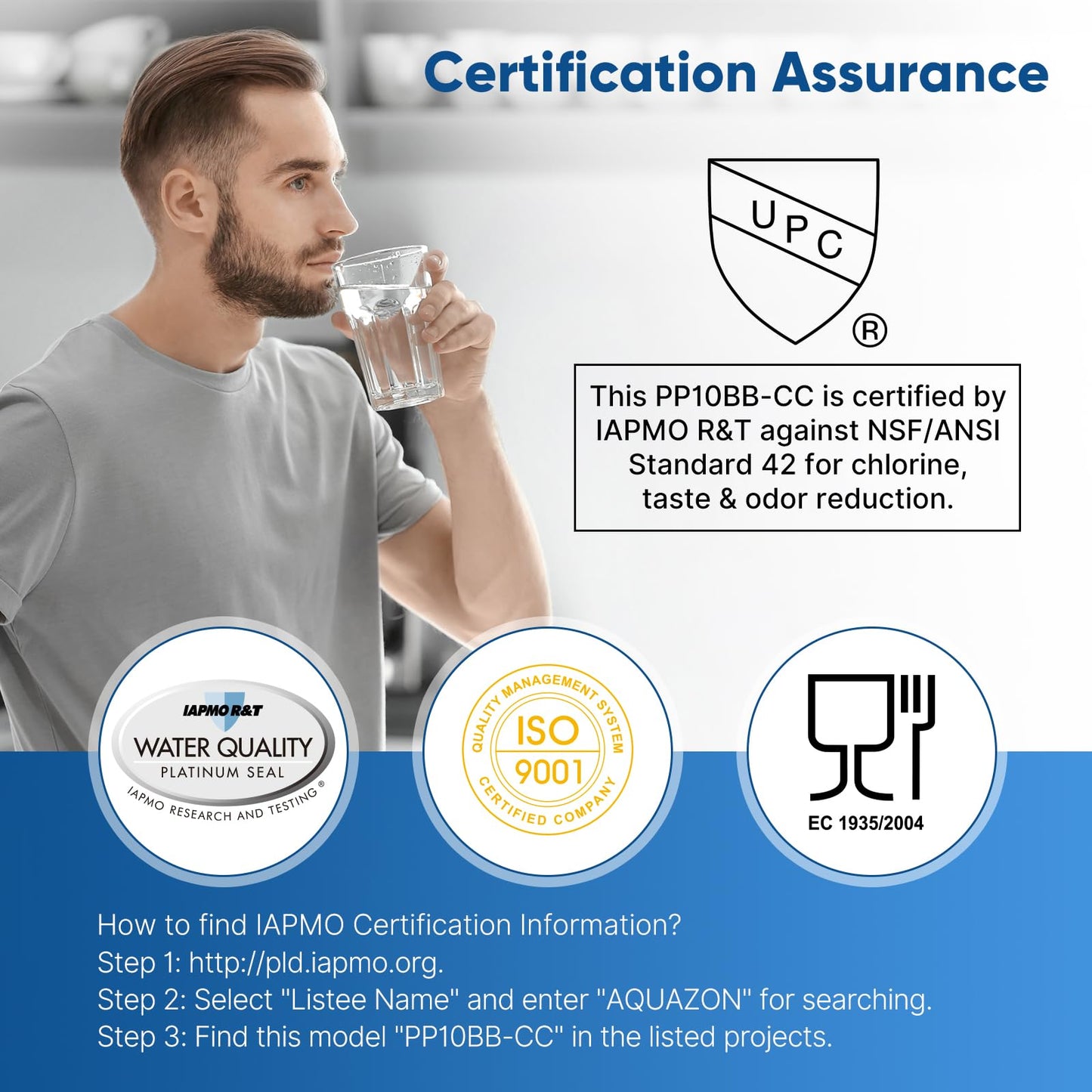 PUREPLUS 5 Micron 10" x 4.5" FXHTC Whole House Big Blue Sediment and Carbon Water Filter Replacement Cartridge for GE GXWH40L, GXWH35F, GNWH38S, Culligan RFC-BBSA, WRC25HD, RFC-BB, PP10BB-CC,3Pack