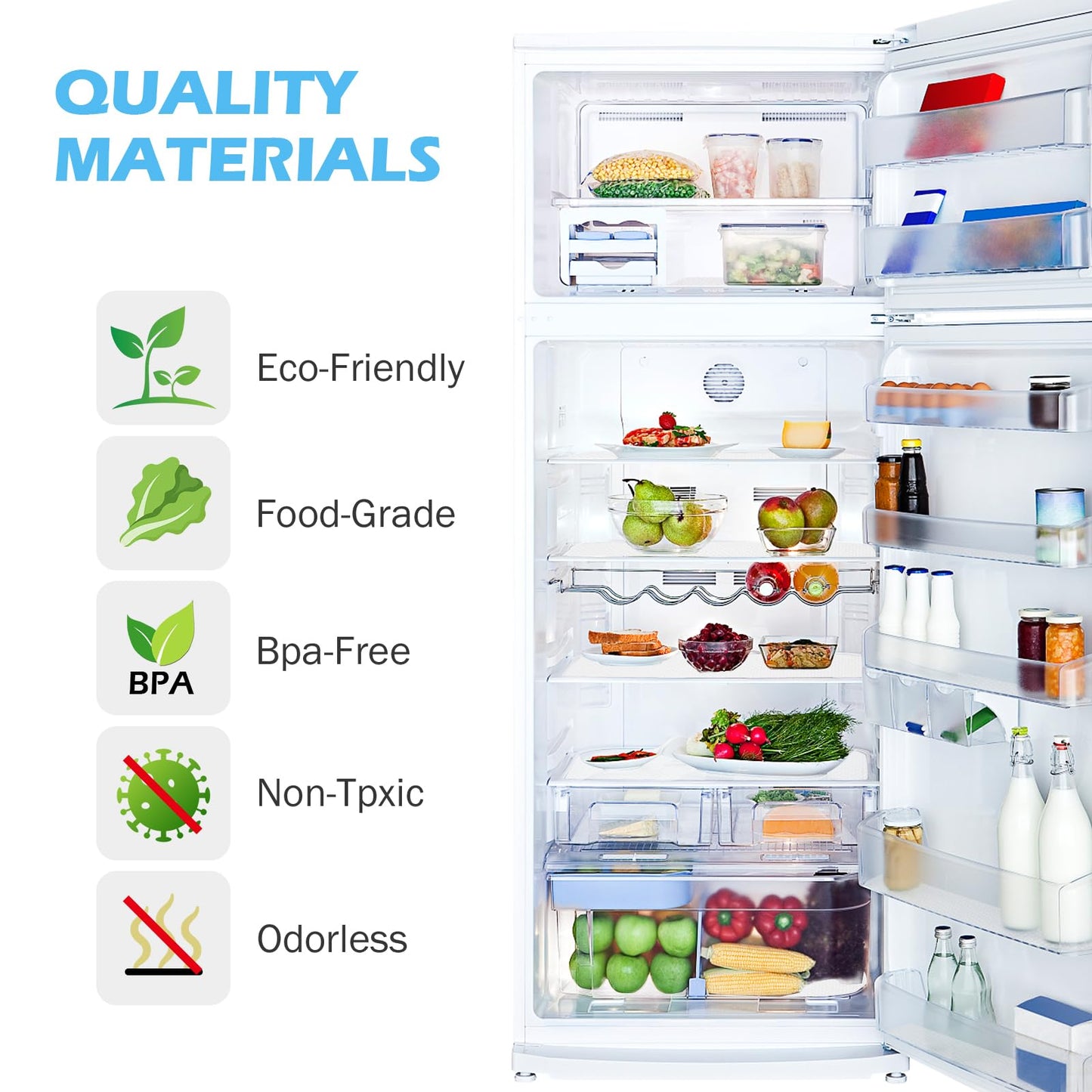 MooiFun Drawer Liners, Waterproof Shelf Liner, Anti-Slip Non-Adhesive BPA Free Kitchen Cupboard Cabinet Liner Refridge Fridge Mats Sink Protector Strong Durable for Home (White/23.6in x 20Ft)