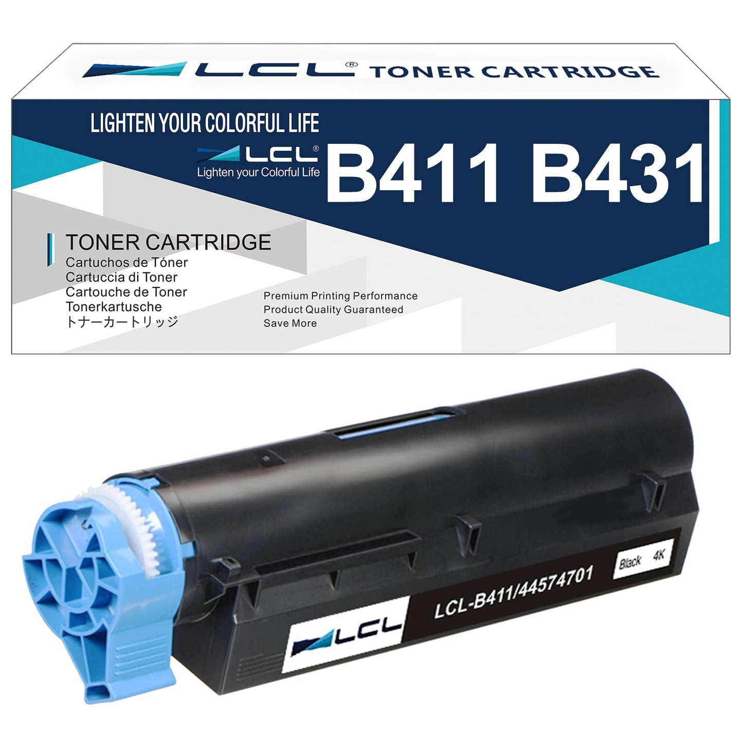 LCL Compatible Toner Cartridge for OKI B411 B431 44574701 4000 Pages (1-Pack Black) for OKI B411 B411d B411dn B431d B431dn MB461 MFP MB471 MB471w MB491 MB461 MB471 MB471W