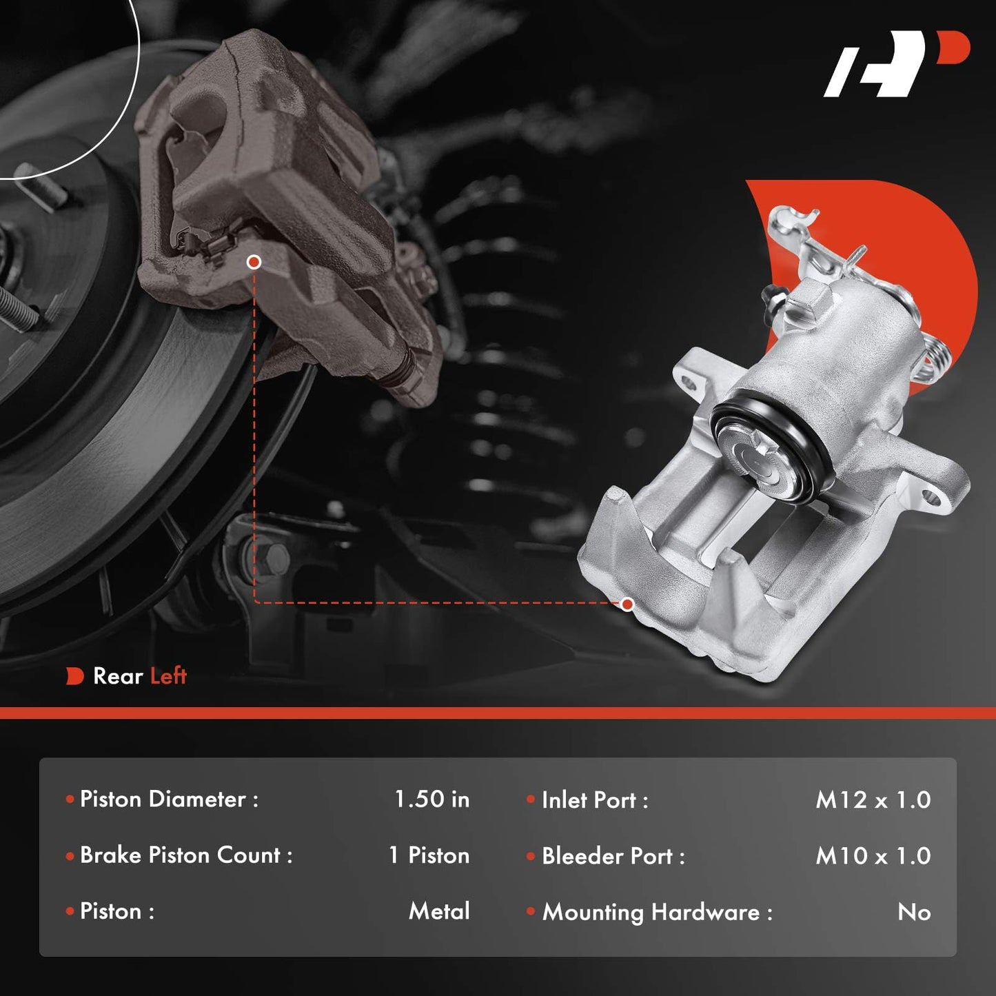 A-Premium Disc Brake Caliper Assembly without Bracket Compatible with Select Volkswagen and Audi Models - A3 2010-201, For Jetta 2012-2018, Golf 2011, Beetle 2013-2019 - Rear Left Driver Side