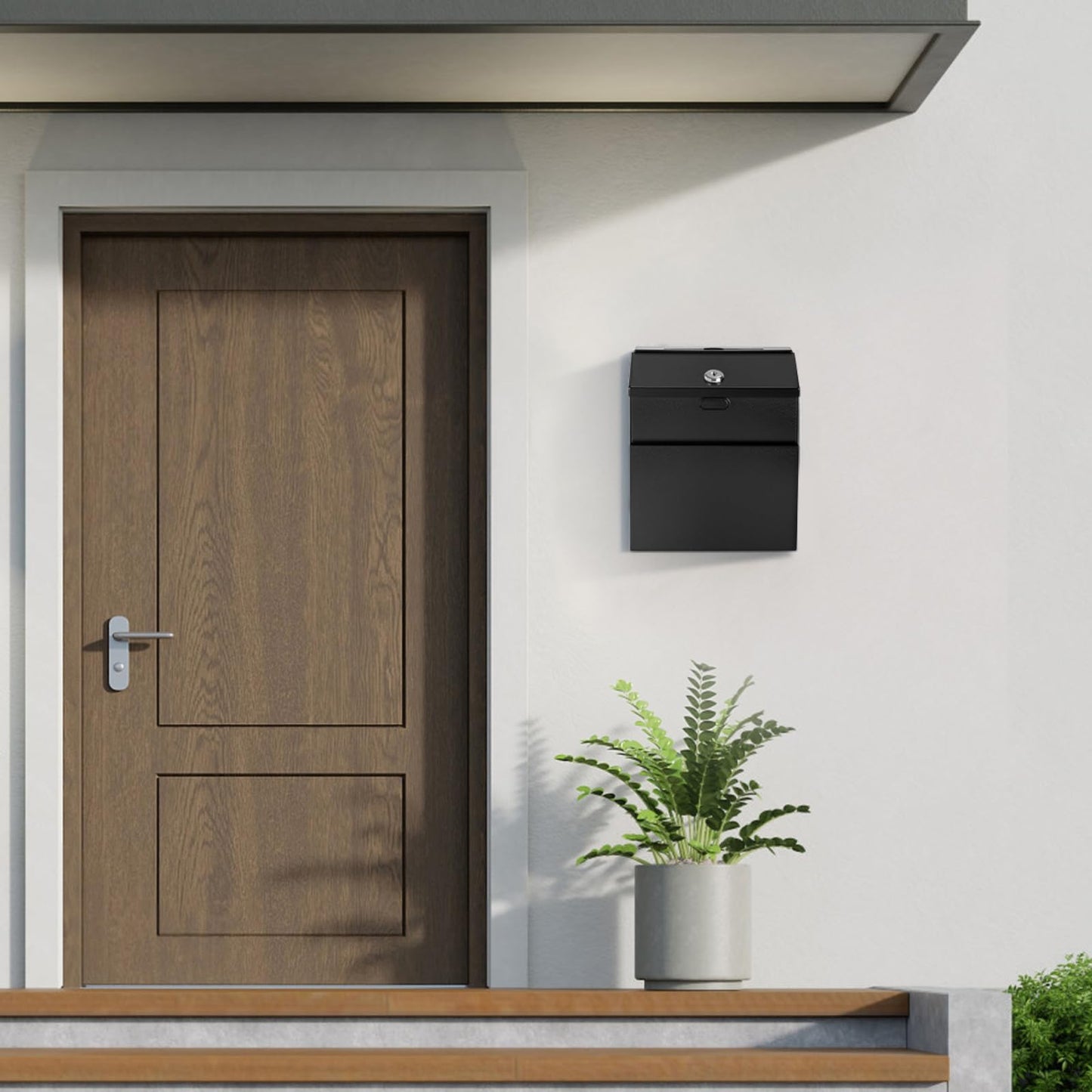 Suggestion Box with Slot and Lock Donation Box with 4 Keys Metal Ballot Box Wall Mount Black