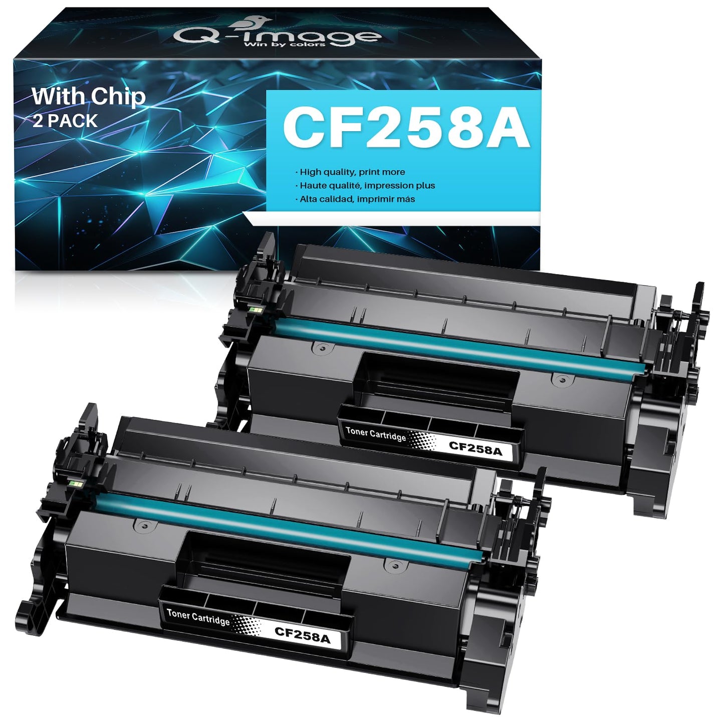 [with chip] 58A CF258A Compatible Toner Cartridges Replacement for HP CF258A 58A 58X CF258X Work with HP Laserjet Pro MFP M428fdw M428fdn M428dw M404 M428 M404n M404dn M404dw Printers(2-Black)
