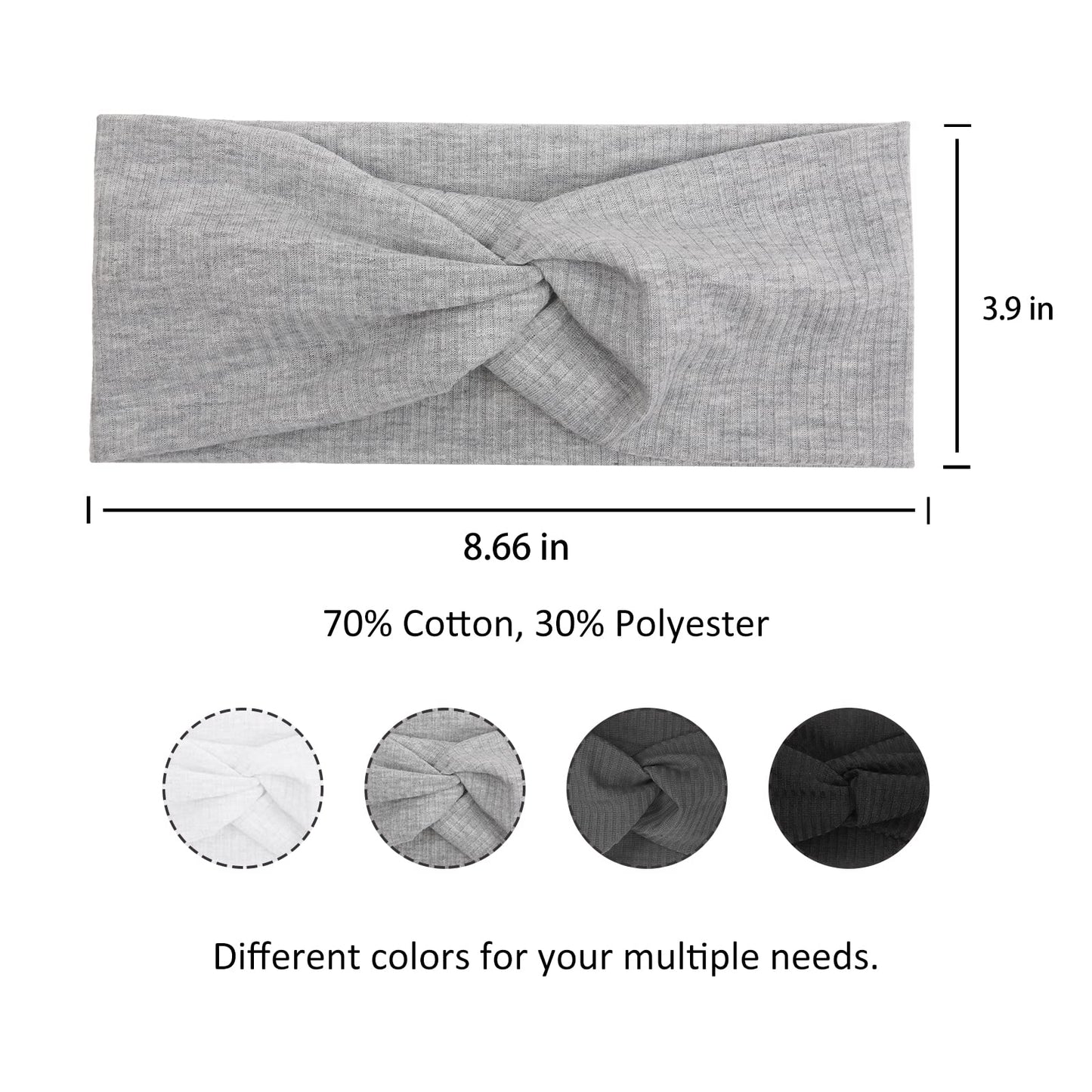 Tobeffect Non Slip Headbands for Short Hair - Yoga, Workout, Running Sport Elastic Hair Bands, Twist Turban Wrap for Girls