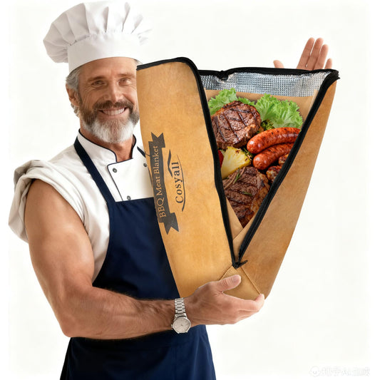 BBQ Blanket for Resting Meat,Smoker Meat Resting Blanket,Reusable Smoker Grilling Meat Insulated Resting Bag with Wide Mouth for Large Brisket/Beef/Pork Shoulders/Turkeys (BBQ Blanket 21in)