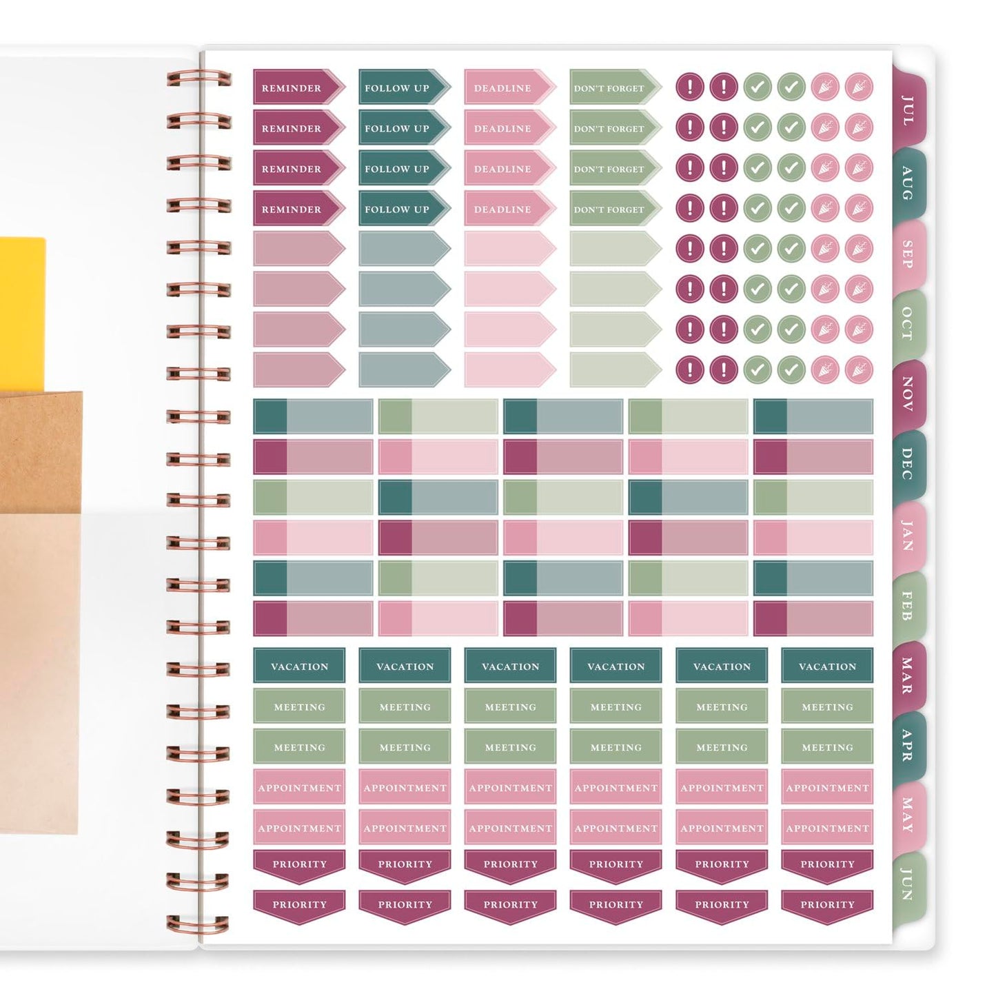 AT-A-GLANCE Planner 2025-2026 Academic, Weekly & Monthly, 8-1/2" x 11", Large, Monthly Tabs, Flexible Cover, Badge Floral (1734F-905A)