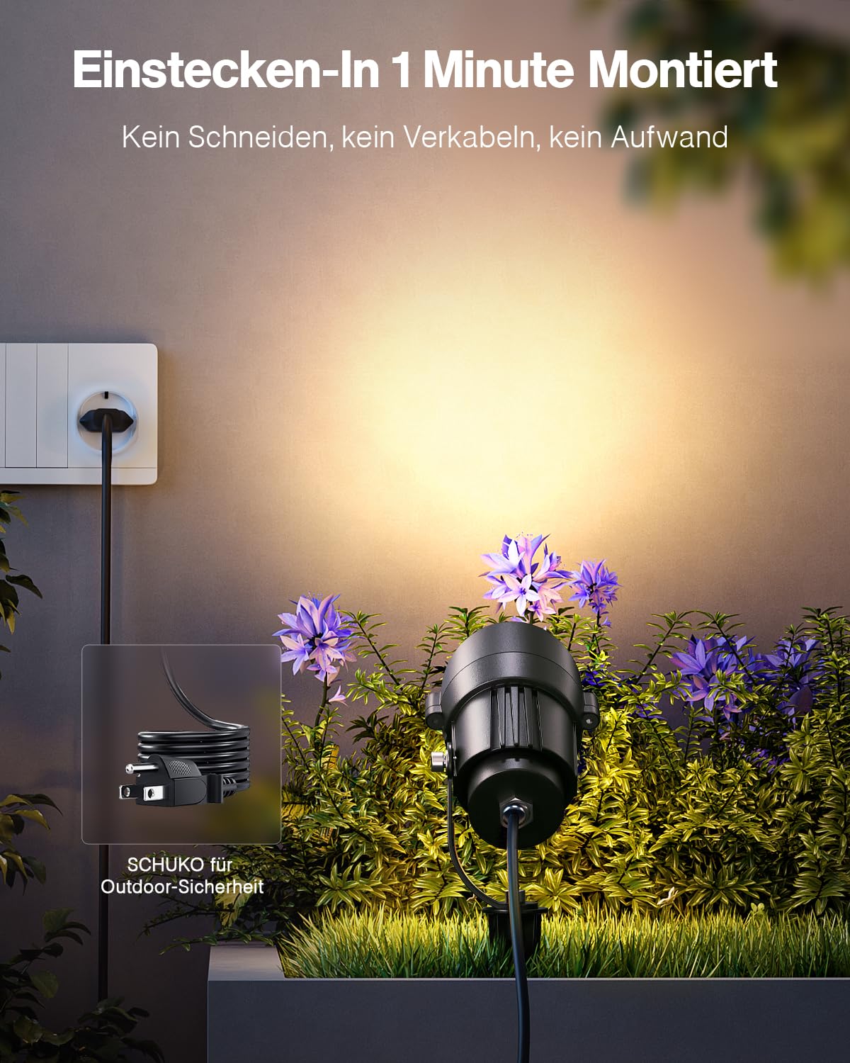HIBOITEC 7W Low Voltage Landscape Lighting with Plug 2700K Warm White LED Outdoor Spot Lights 270° Adjustable Garden Spotlight IP65 Waterproof Landscape Spotligh for Yard Tree Wall Pathway 4Pack