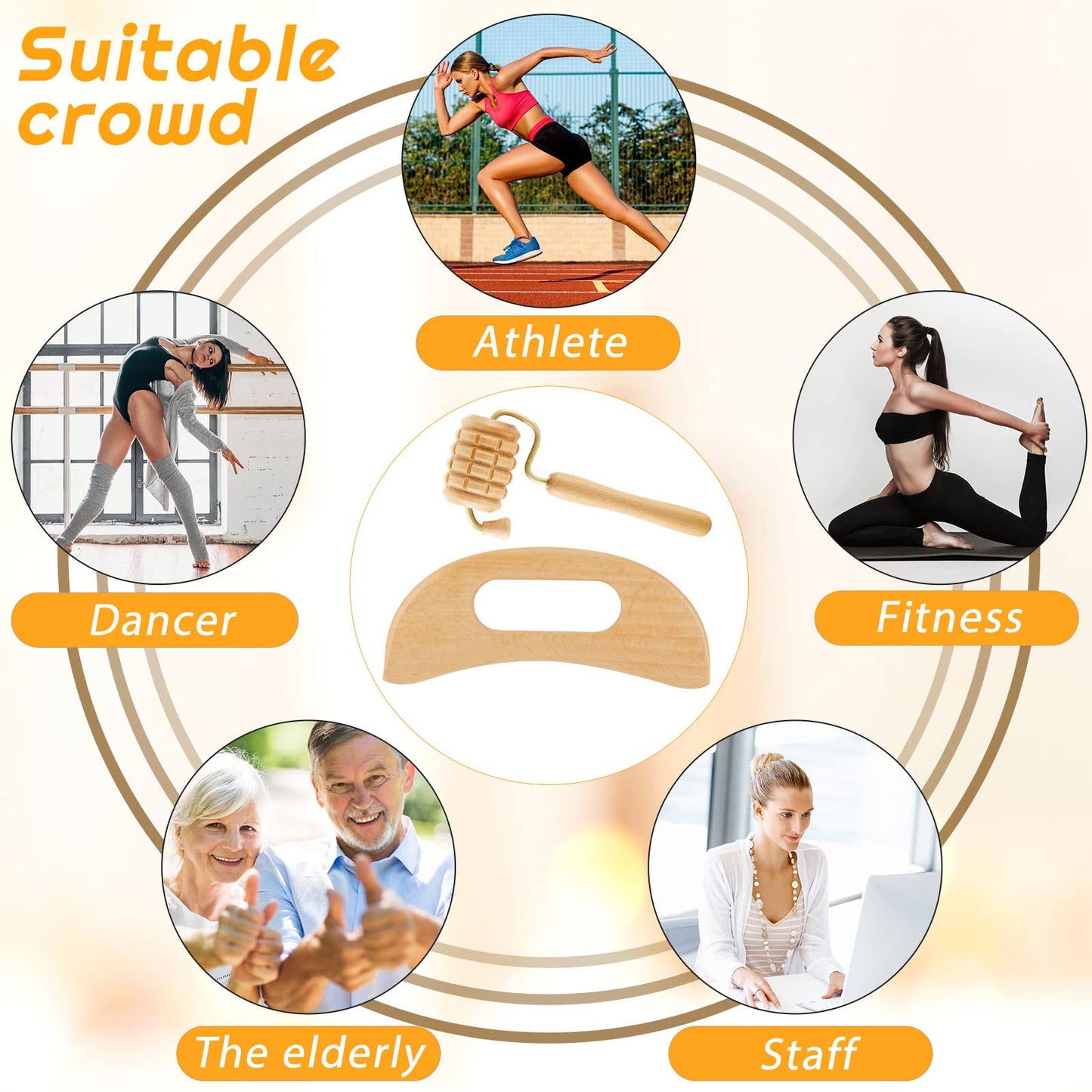 Amylove 21-in-1 Maderoterapia Kit Wood Therapy Massage Tools Set Therapy Tools for Body Sculpting Muscle Pain Relief Lymphatic Drainage Women Face Roller Fascia Massage Anti Body Contouring