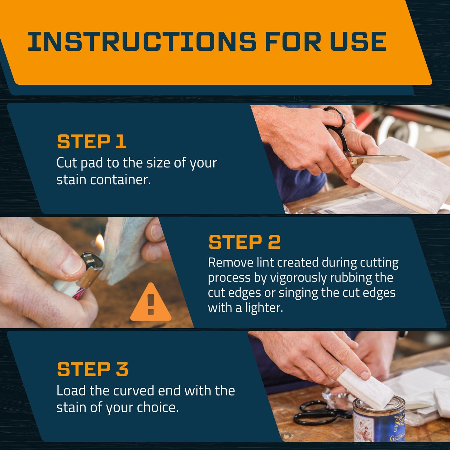 MāKRS Stain Pad, Cut-to-Size Staining Pads, 2-Pack, Lint, Snag, Streak-Free Applicator, Micro Brush Material, Wood Stains and Oil Based Finishes, Easy to Use with Consistent Application