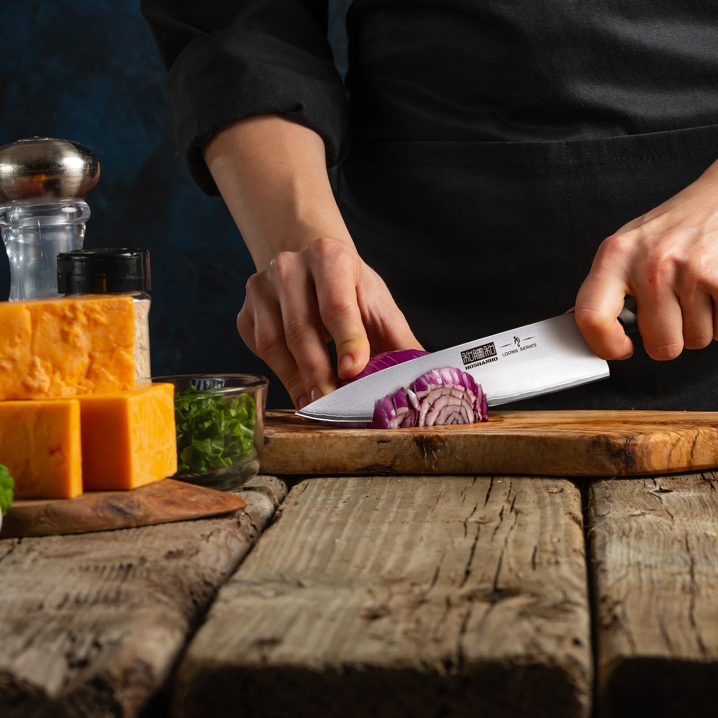 HOSHANHO Kitchen Knife in Japanese High Carbon Steel, High-Class Chef's Knife 8 inch Professional Cooking Knife, Non-Slip Ultra Sharp Knives with Ergonomic Handle