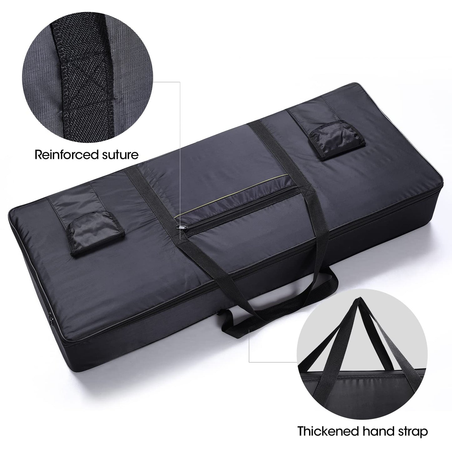 61 Key Keyboard Case, Keyboard Bag 38.5"x16"x5.9" Portable Water Repellency Keyboard Carrying Case with 3 Pockets (61 Key keybord Cover)