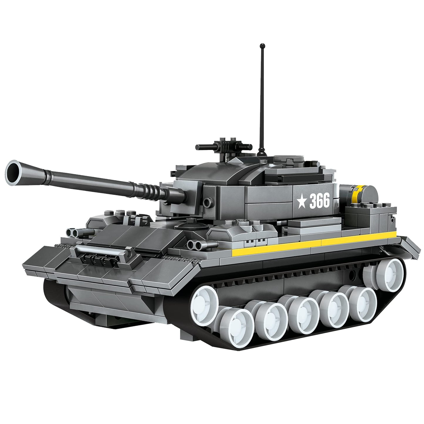 Army Tank Building Block Set - 360Pcs Armed Forces Toy Tank for Ages 10 and Up – Rotating Turret with Gun Attachment Army Tank Model Kit Compatible with All Major Brands of Building Blocks