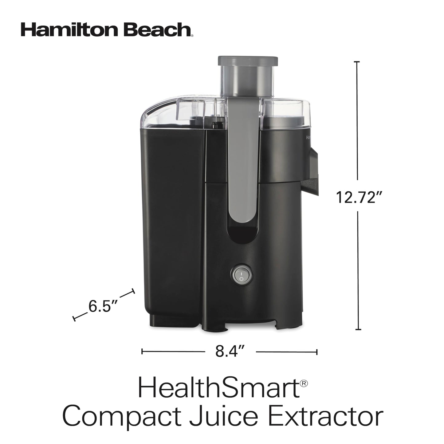 Hamilton Beach HealthSmart Juice Extractor, 2.4” Feed Chute for Fruits and Veggies, Easy Clean dishwasher safe parts, BPA Free, 400W Centrifugal power, Black& Gray (67502)