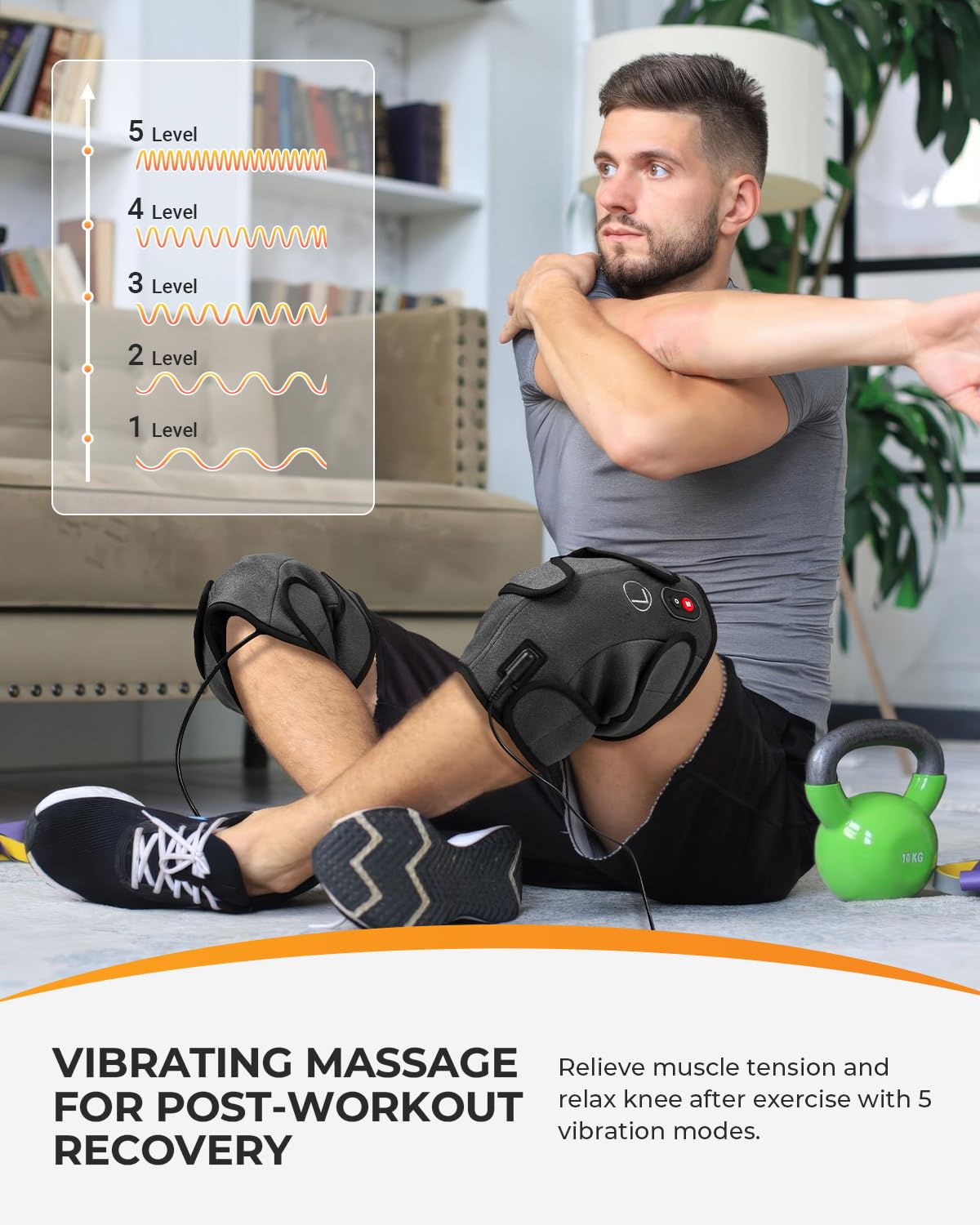 CooCoCo Knee Massager with Heat/Cold, Gifts for Men, Women, Heating Pad for Knee Pain Relief, Knee Warmer, Heated Knee Pad for Dad Mom Husband Wife Seniors