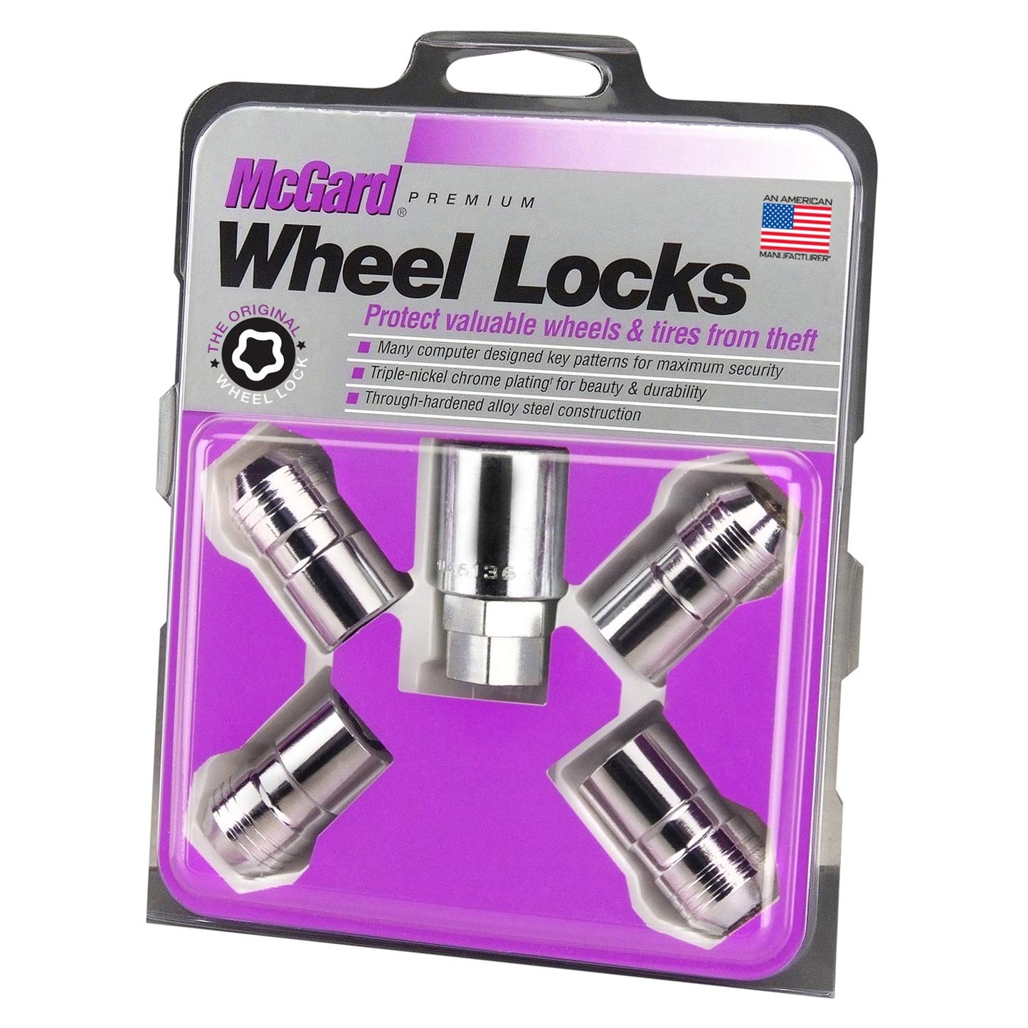 McGard 24215 Chrome M14 x 1.5 Thread Size Cone Seat Wheel Lock Set, (Set of 4)