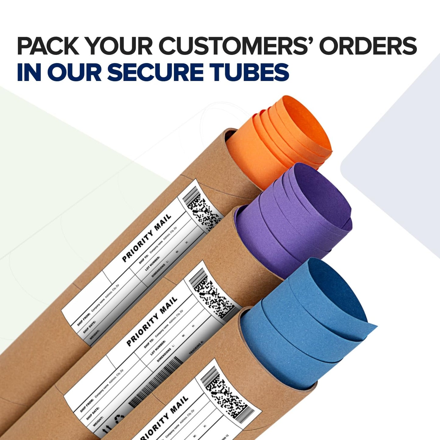 4x48 inches Reinforced Kraft Paper Tube, Pack of 1 Tube with 2 Lids, USPS Approved Poster Tube Safe, Cardboard Tube Made in USA for Shipping and Storage