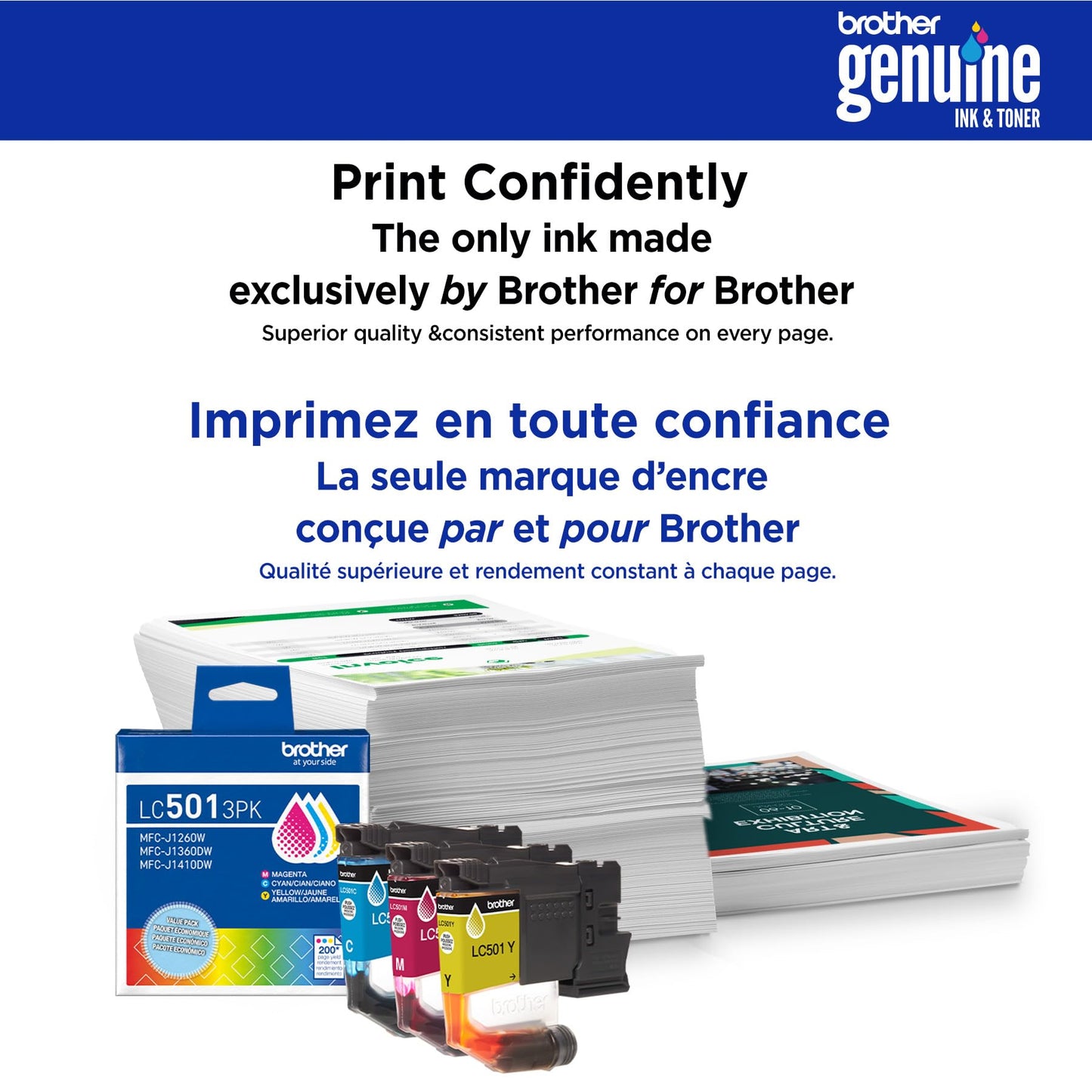 Brother Genuine LC501XLBKS High Yield Black Ink Cartridge for Brother Printer MFC-J1260DW, MFC-J1360DW, MFC-J1410DW